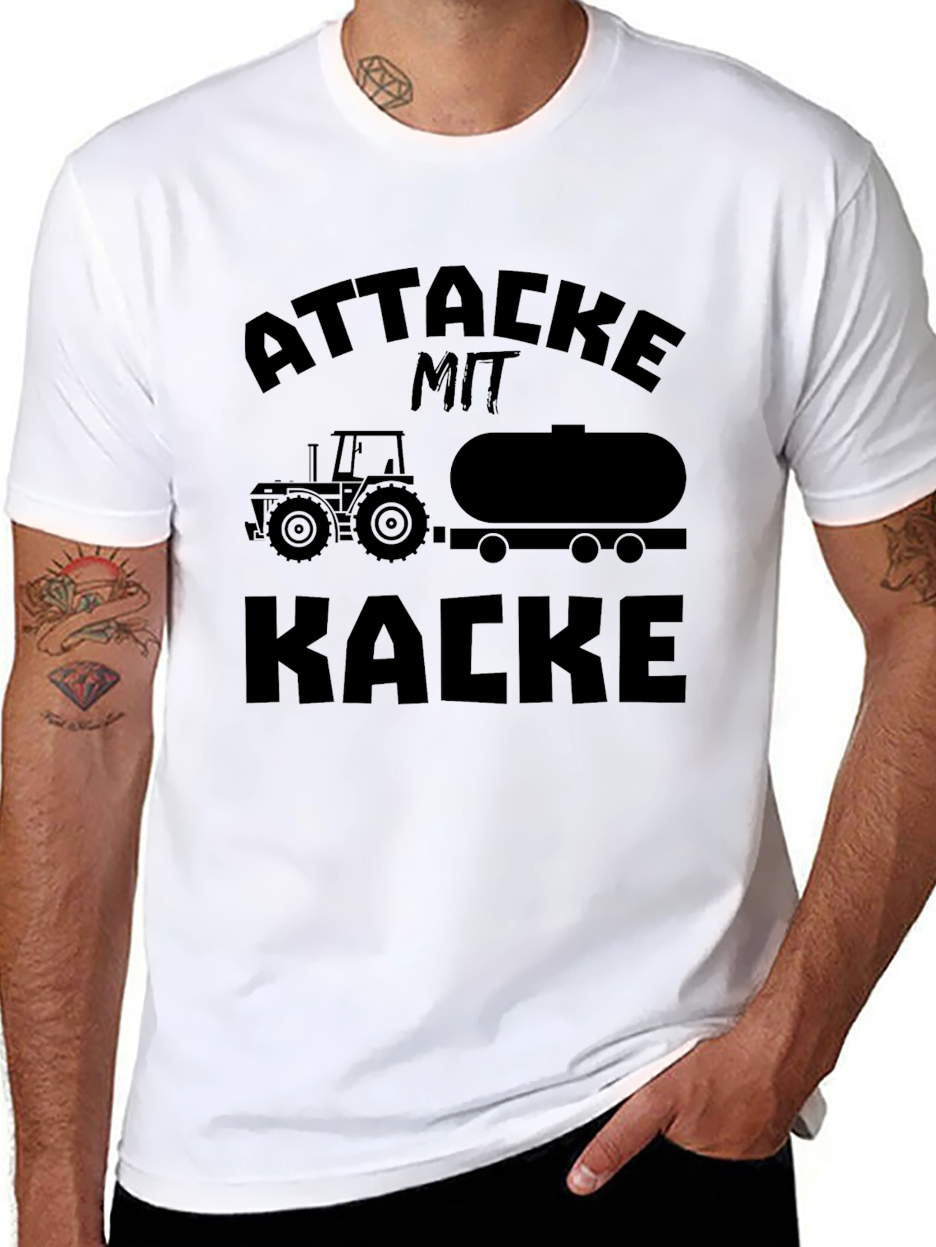 Black Attacke Mit Kacke Tractor T-Shirt view 8