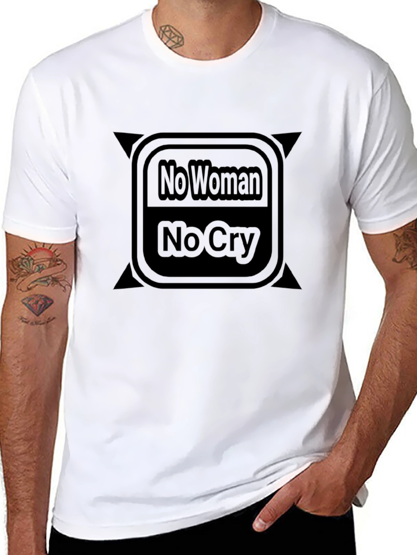 Black No Woman No Cry Graphic T-Shirt view 8