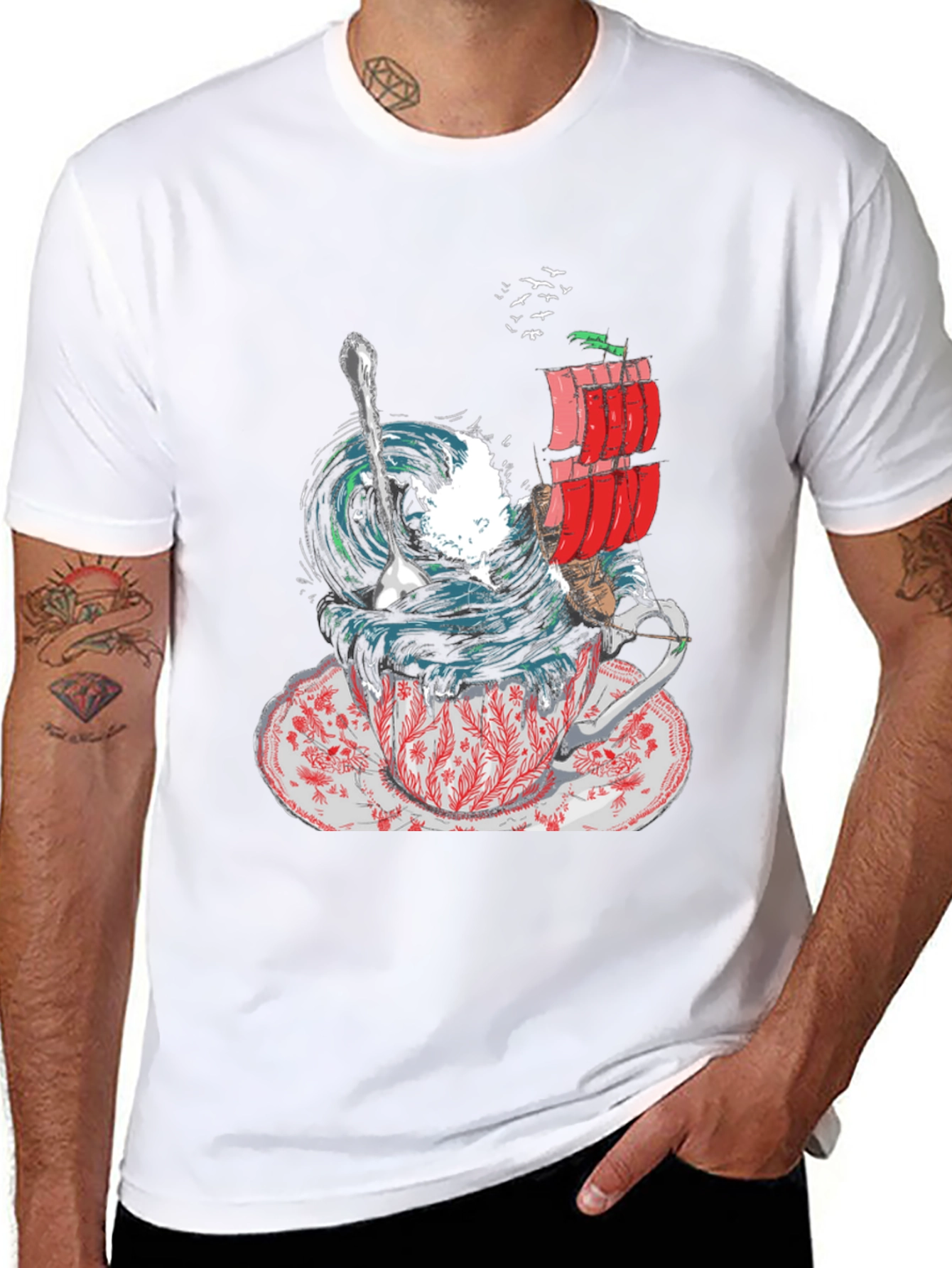 Black Teacup Tempest Graphic T-Shirt view 8