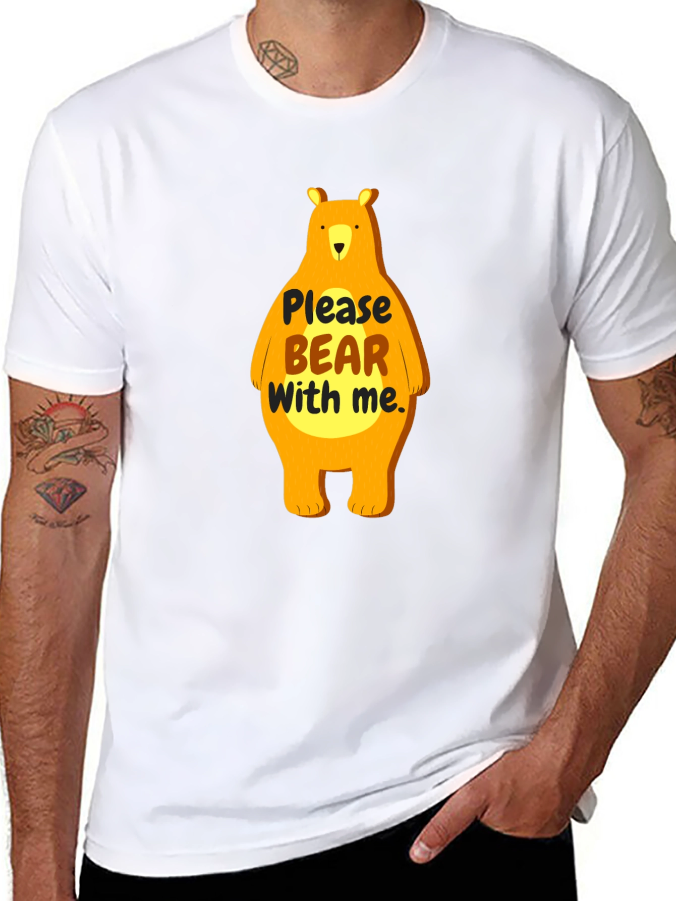 Black Funny Bear Graphic T-Shirt view 8