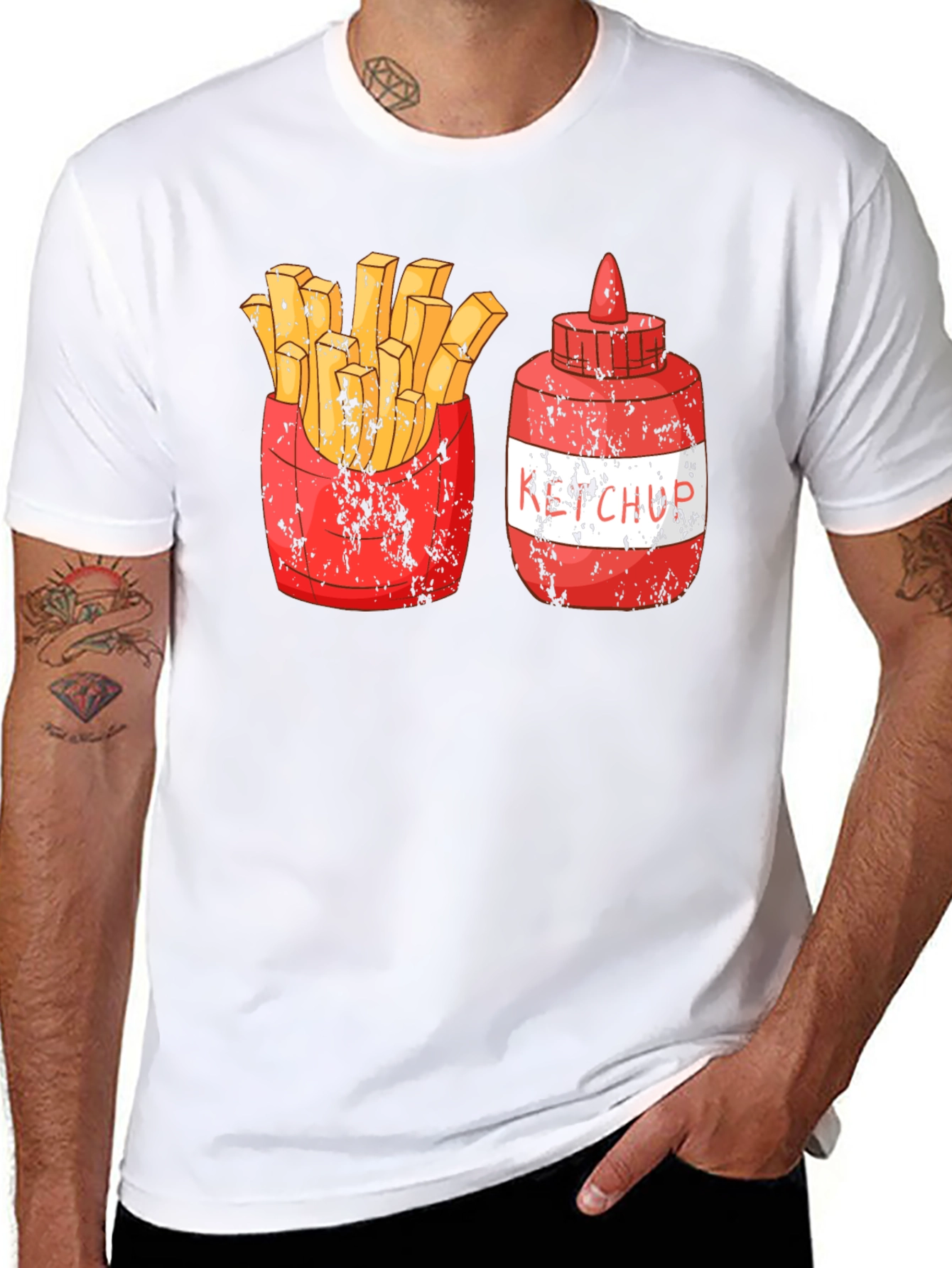 Black Fries and Ketchup Graphic Tee view 8