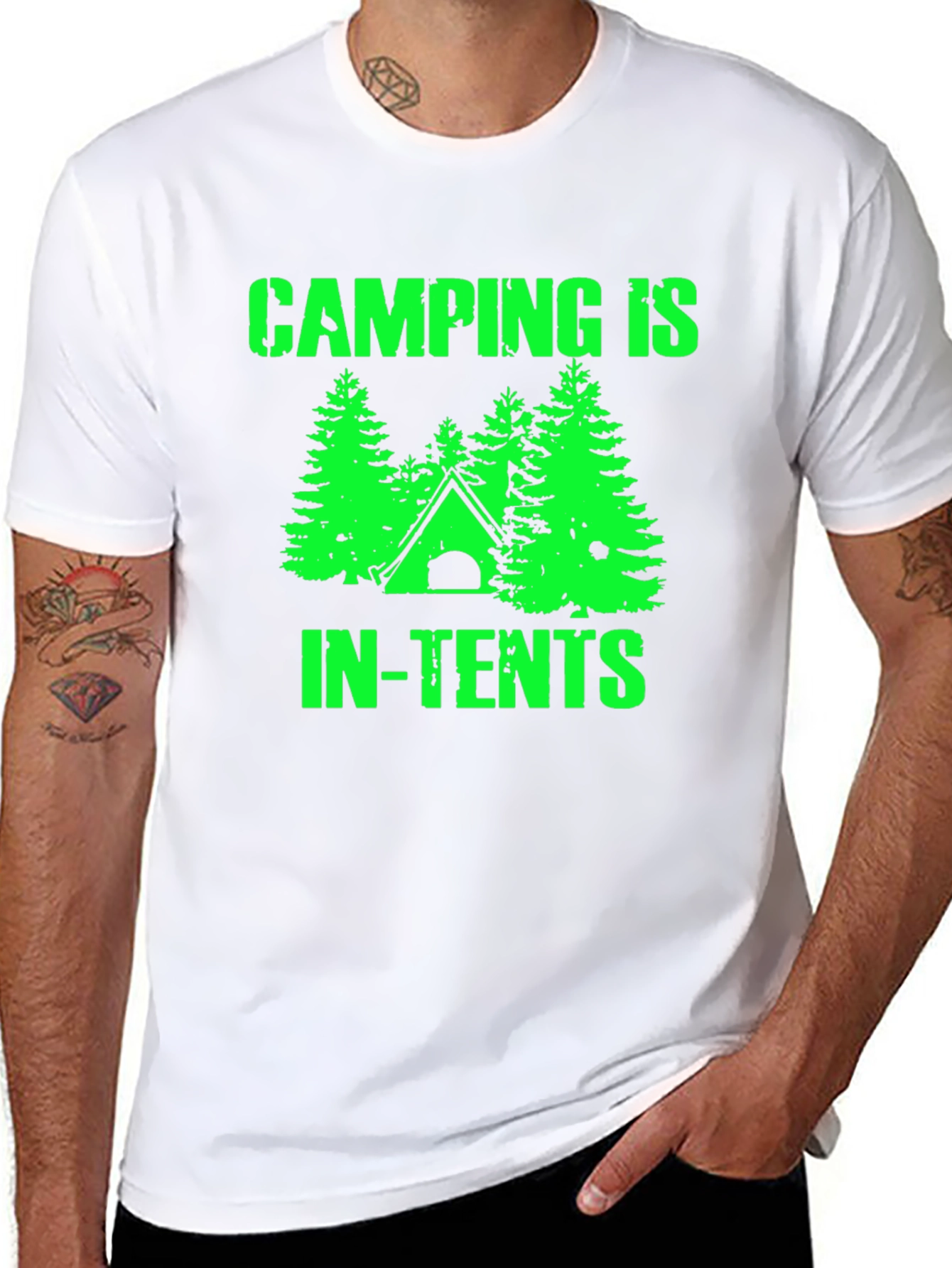 Black Camping In-Tents Graphic T-Shirt view 8
