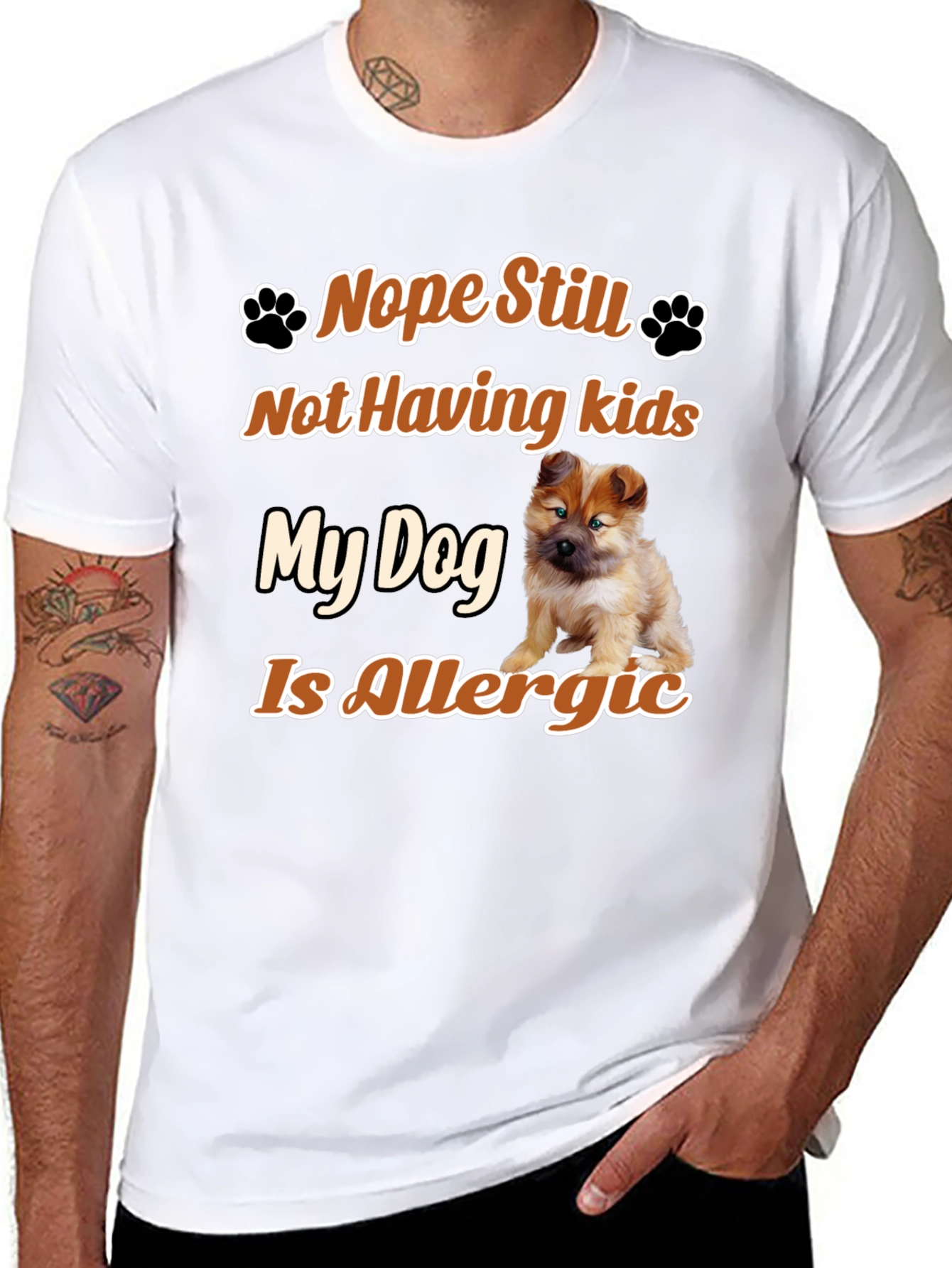 Black Funny Dog Lover T-Shirt - Nope Still Not Having Kids view 8