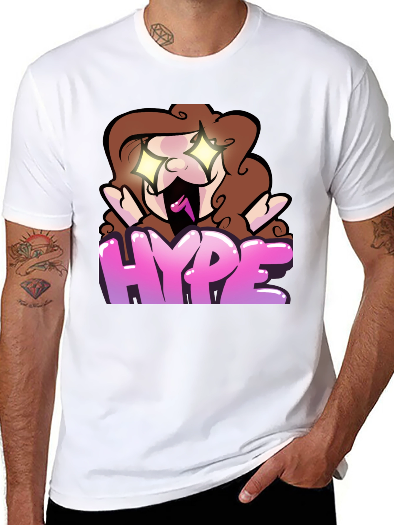 Black Hype Cartoon Graphic Black T-Shirt view 8