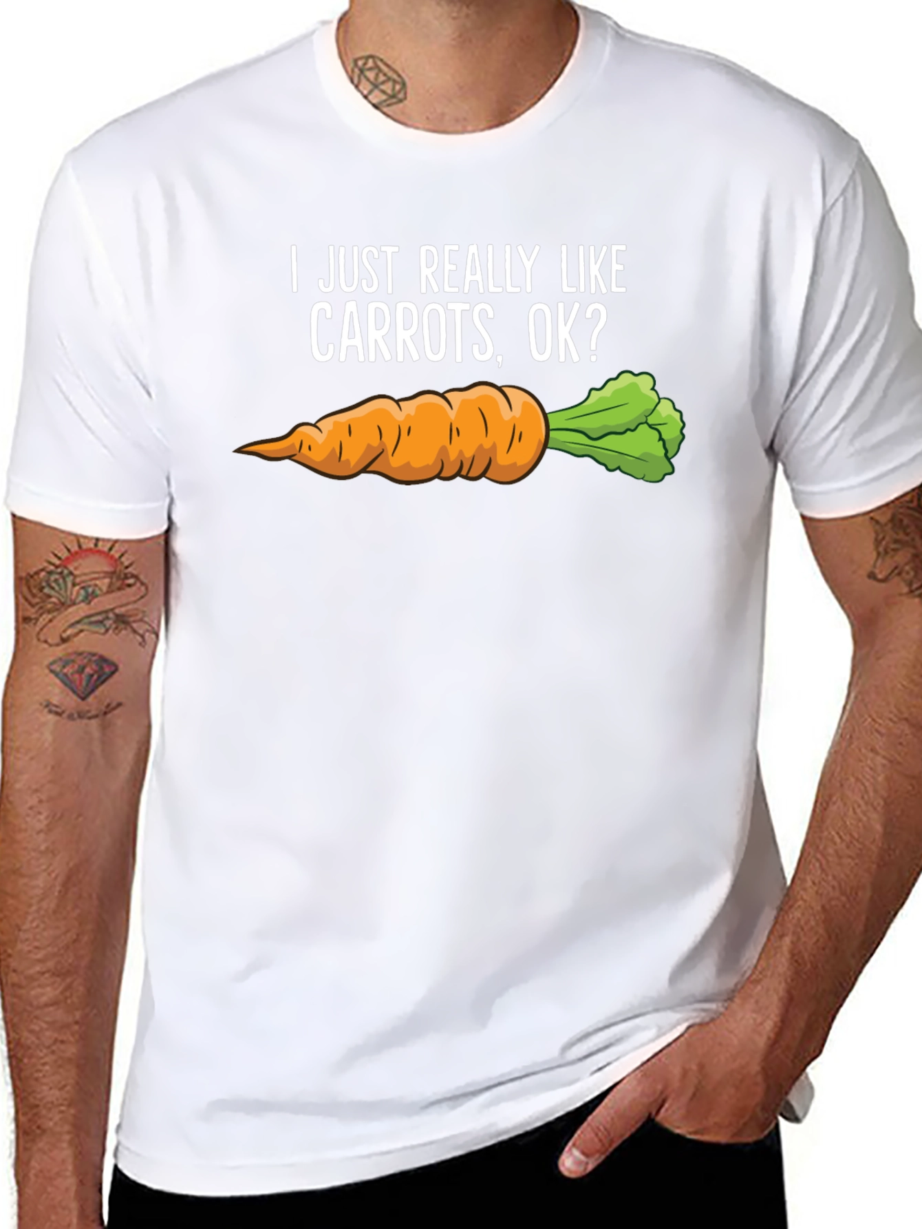 Black Carrot Lover T-Shirt - I Just Really Like Carrots OK? view 8