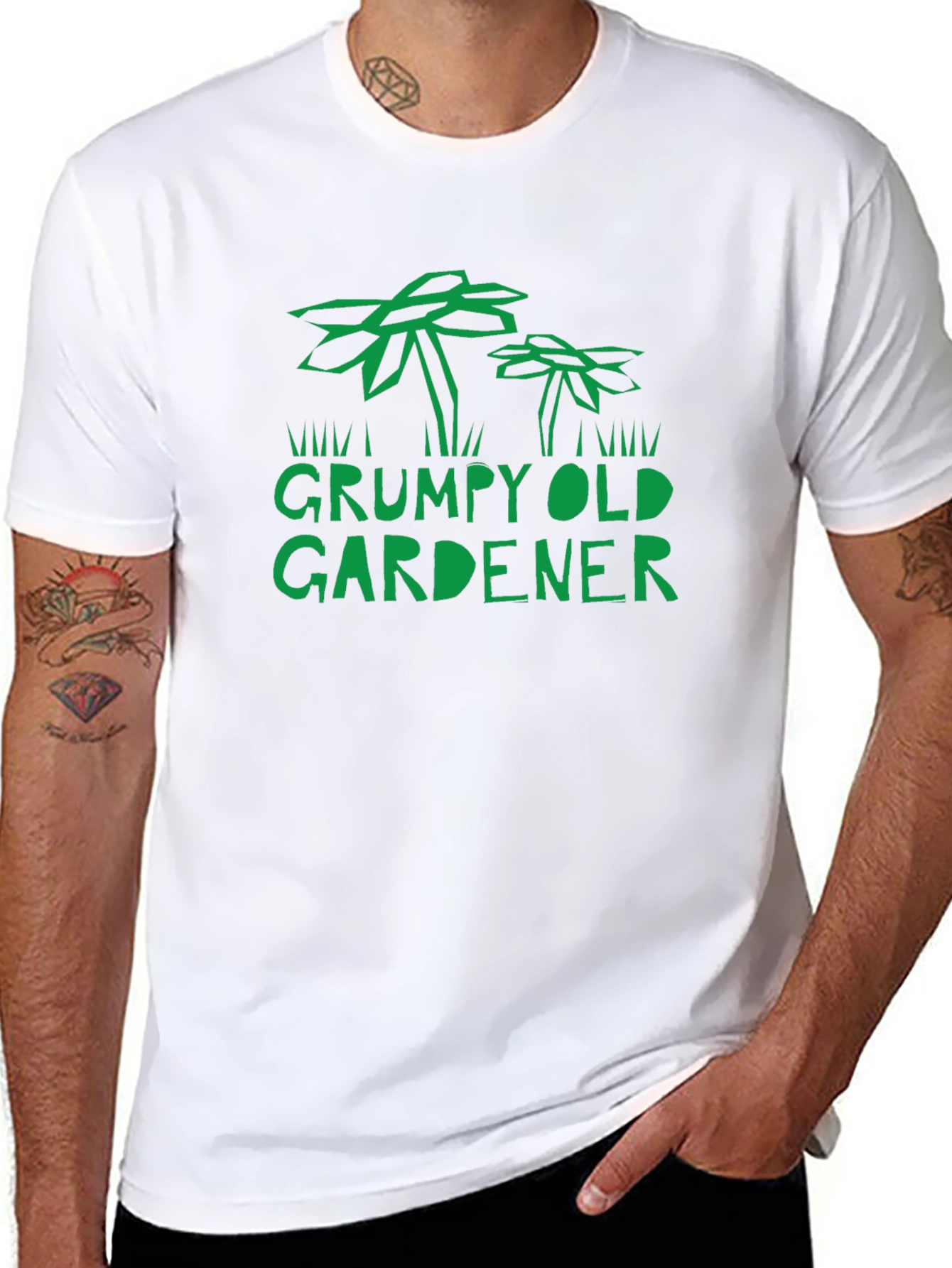 Black Grumpy Old Gardener T-Shirt, Funny Garden Tee view 8