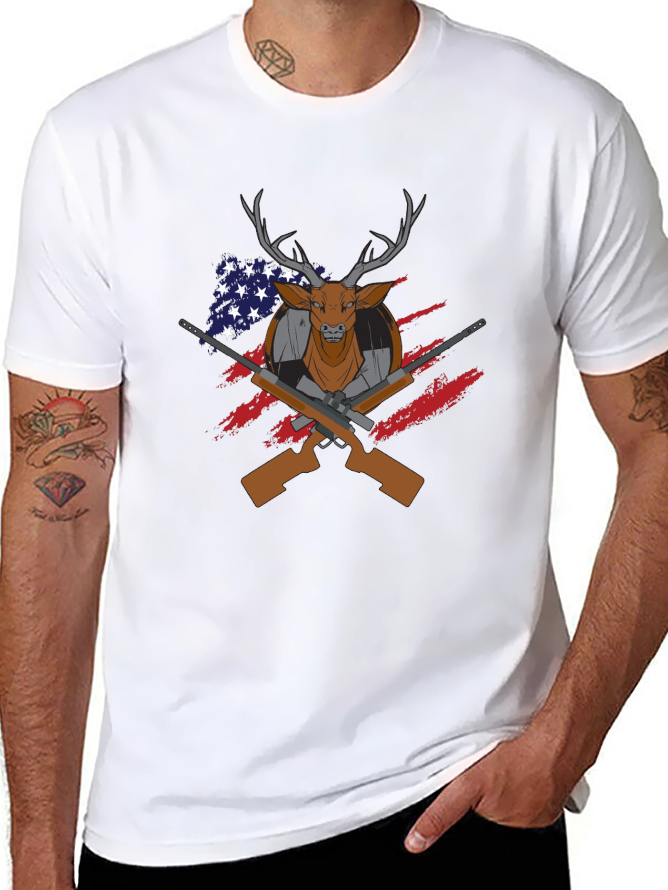 Deer Hunter USA Flag T-Shirt - 8