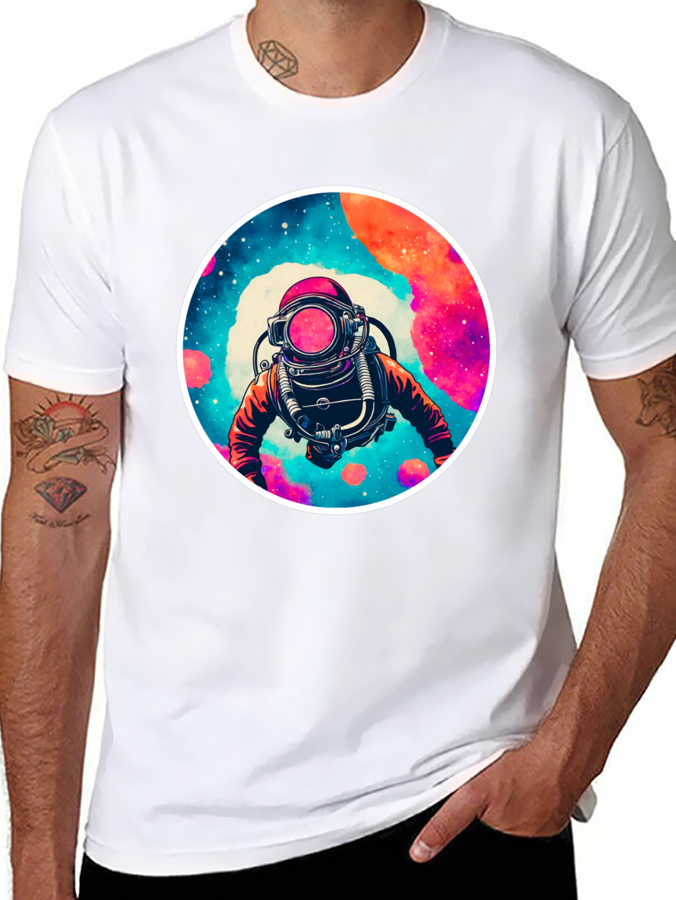 Black Cosmic Diver Graphic Tee - Black view 8