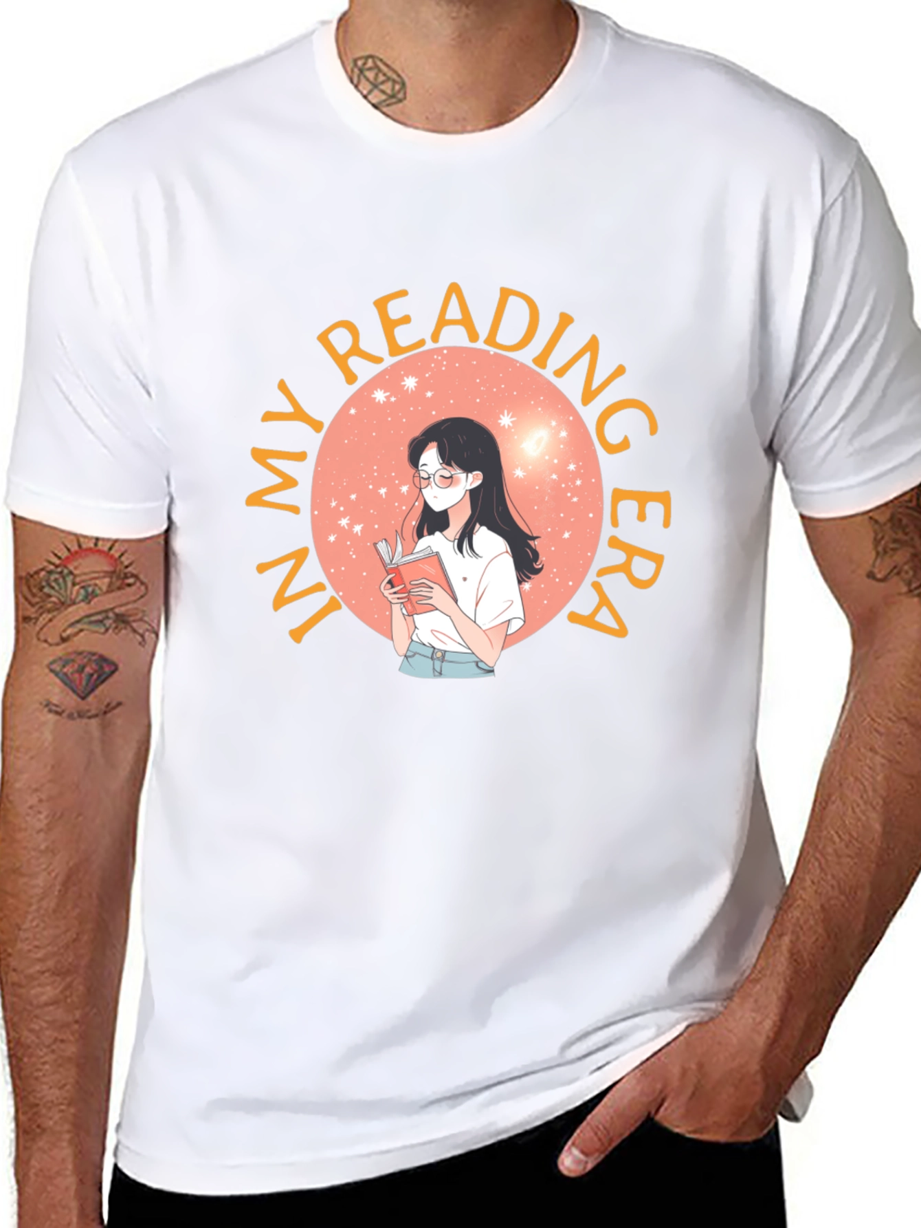 Black Reading Era Graphic Tee - Unisex Black T-Shirt view 8