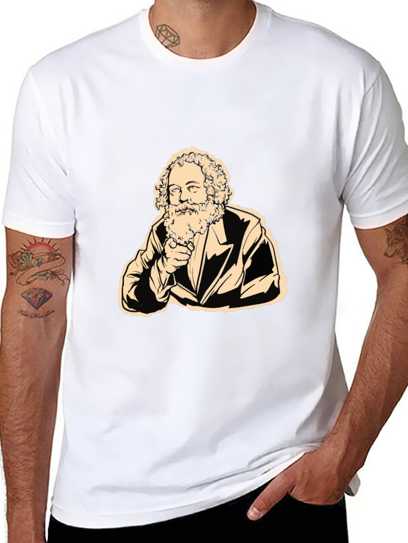 Black Karl Marx Graphic Tee - Black T-Shirt view 8