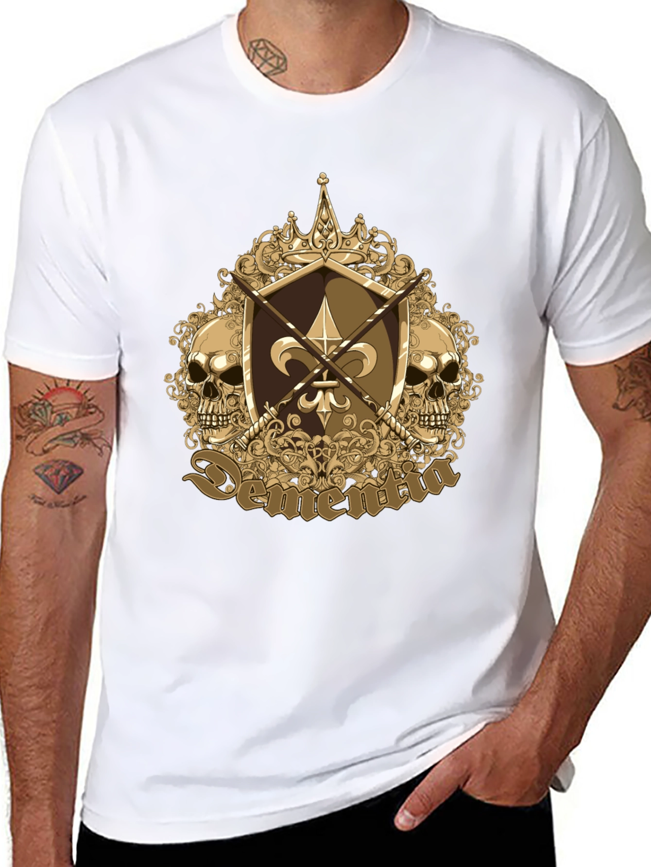 Black Skull Fleur-de-lis Graphic Tee view 8