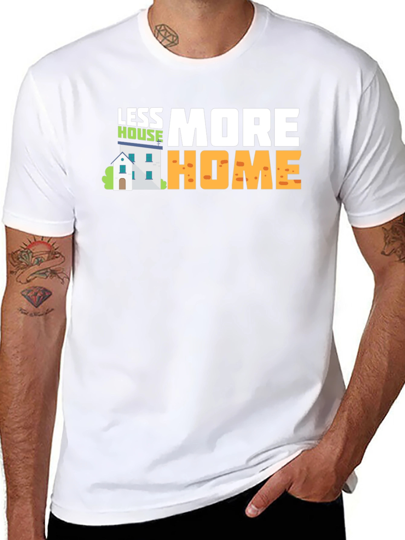 Black Less House More Home Graphic T-Shirt view 8