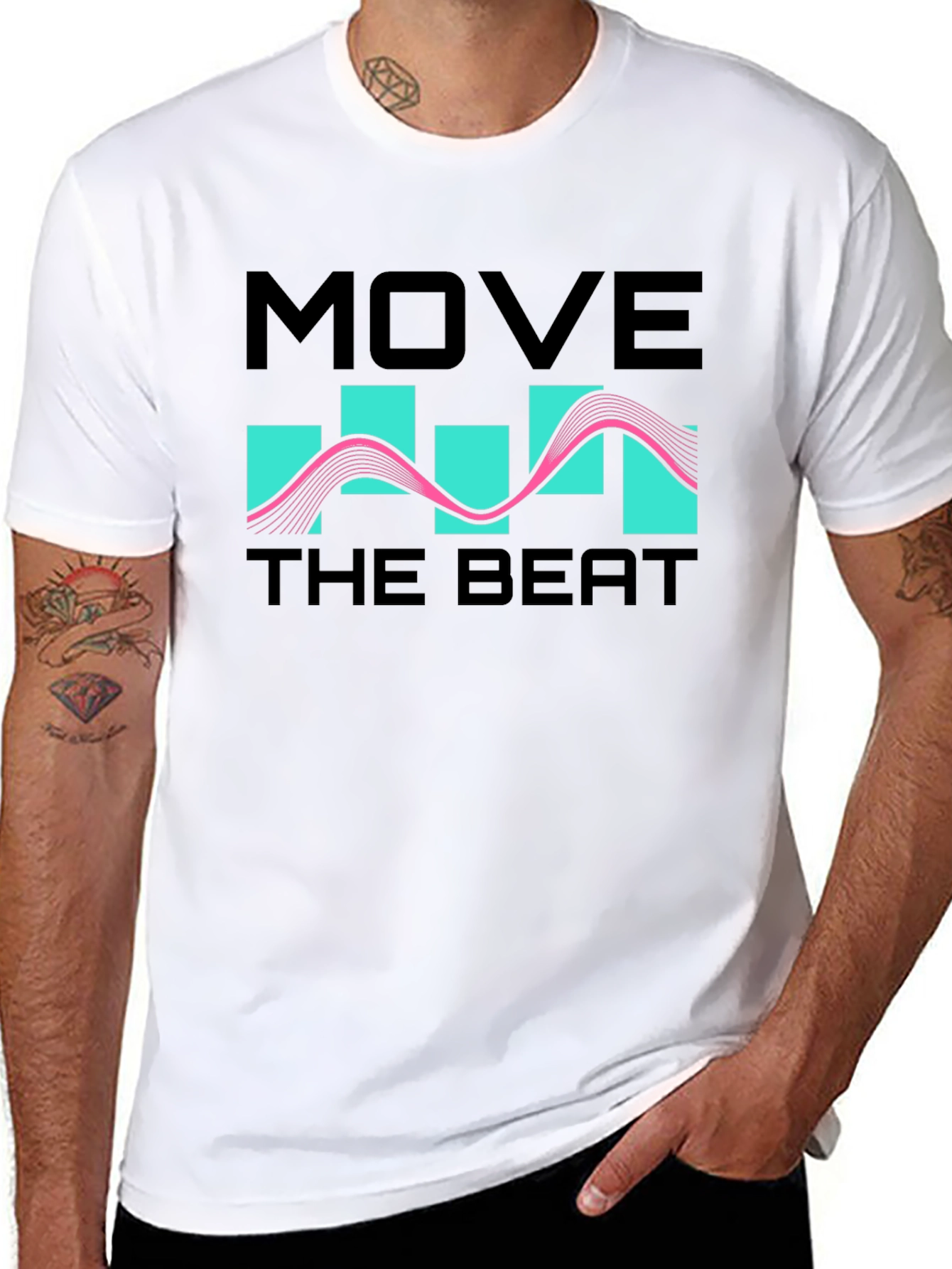 Black Move The Beat Black Graphic T-Shirt view 8