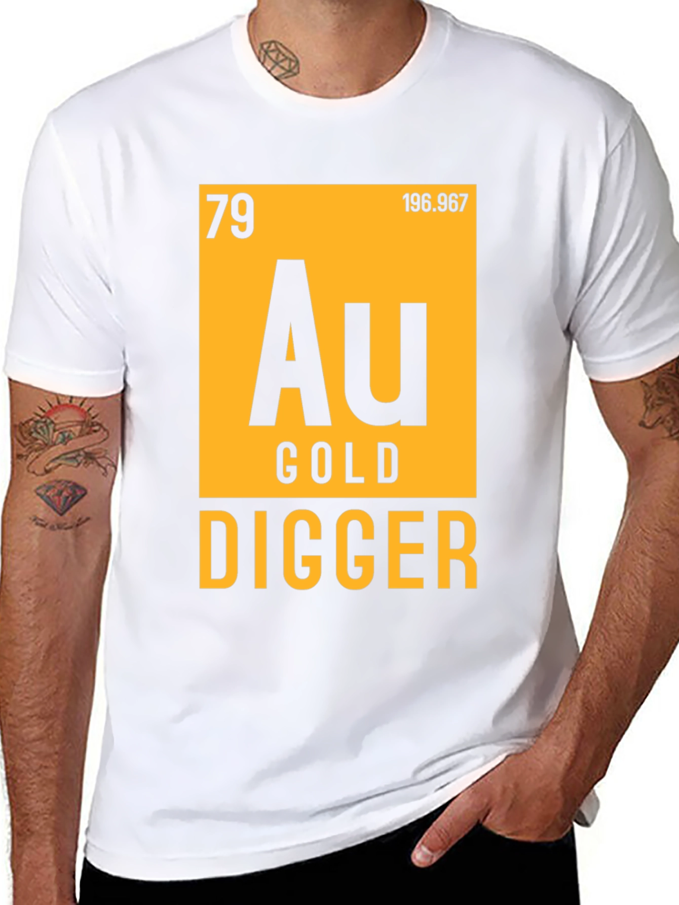 Black Gold Digger T-Shirt - Periodic Table Inspired Novelty Tee view 8