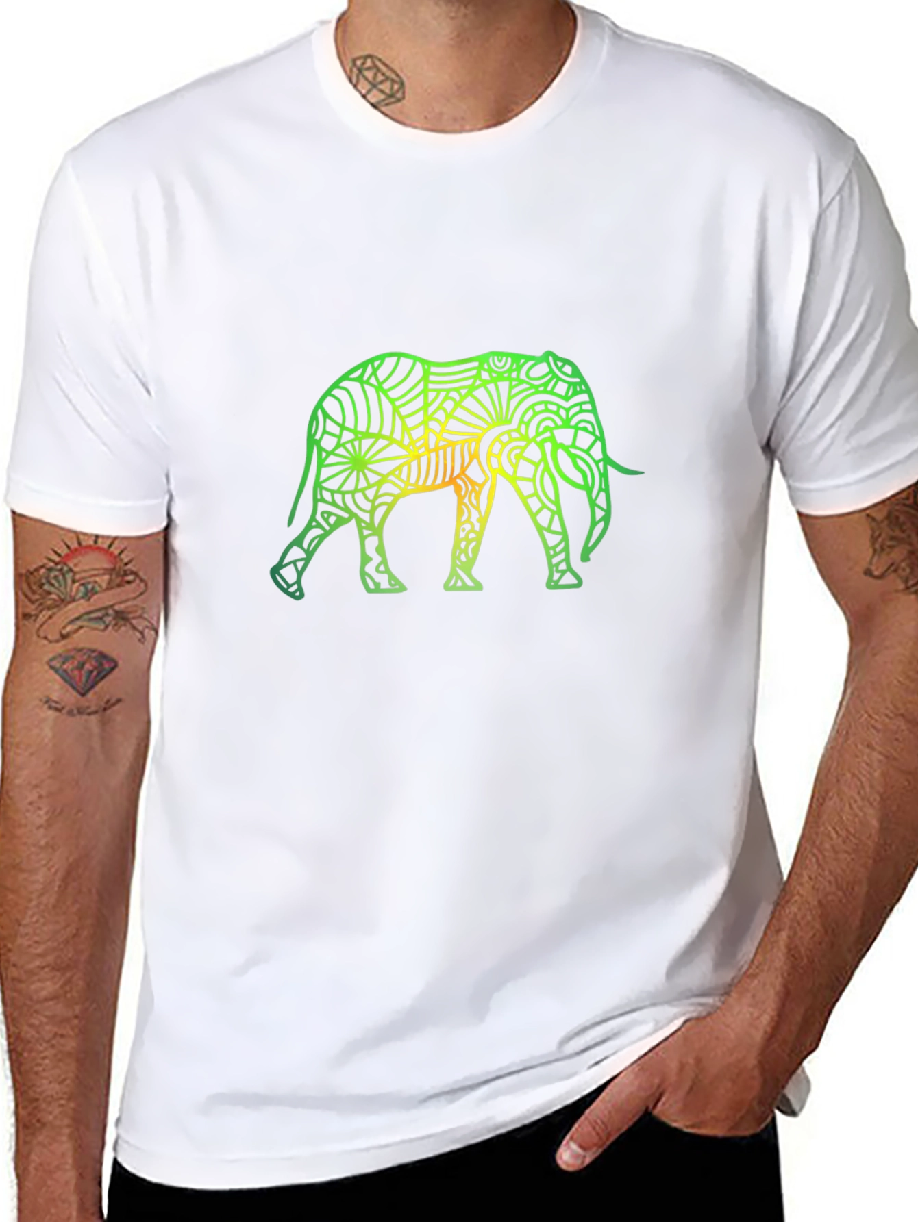 Black Elephant Graphic Tee - Stylish Animal Design view 8