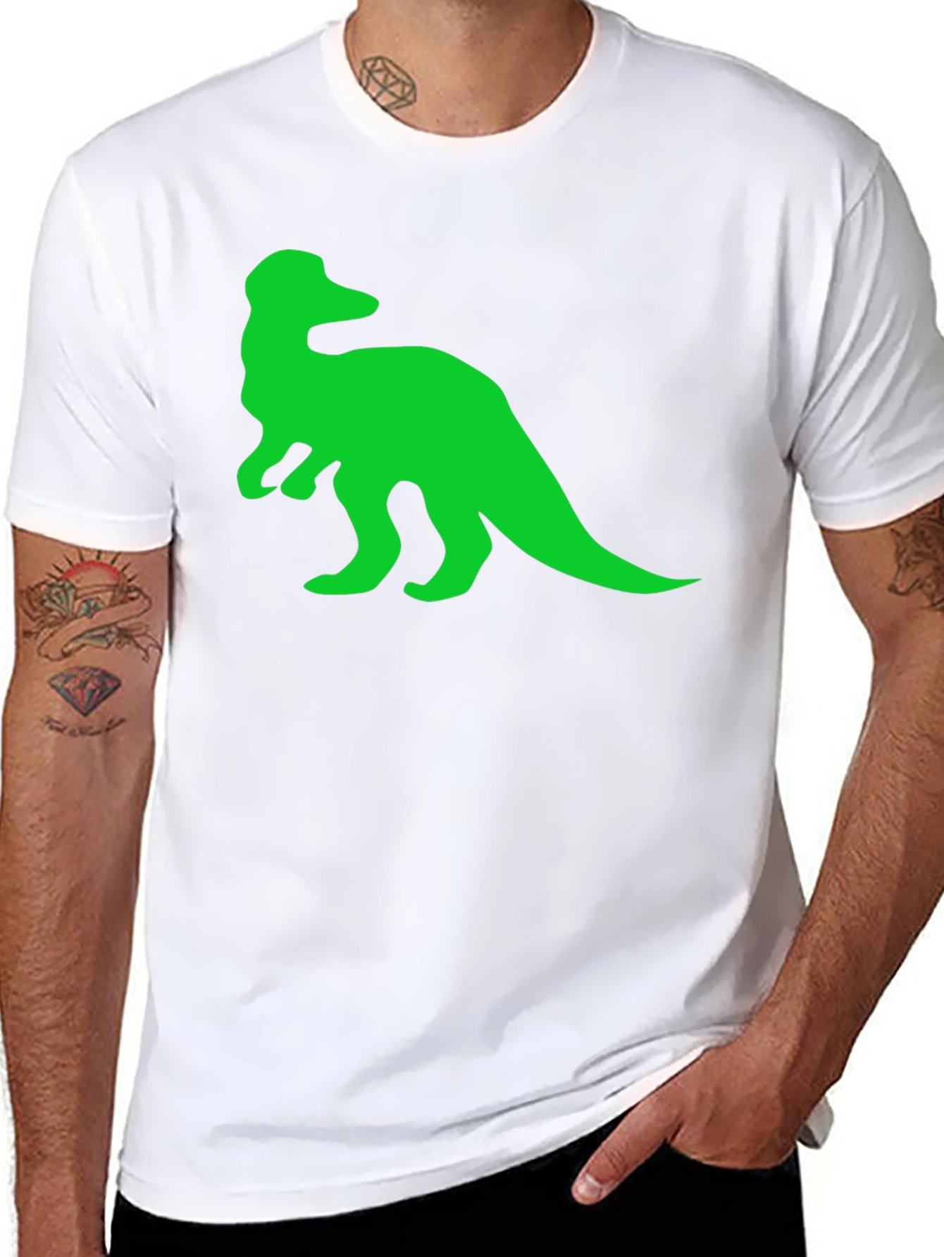 Black Dino Graphic Tee - Black Cotton Comfort view 8