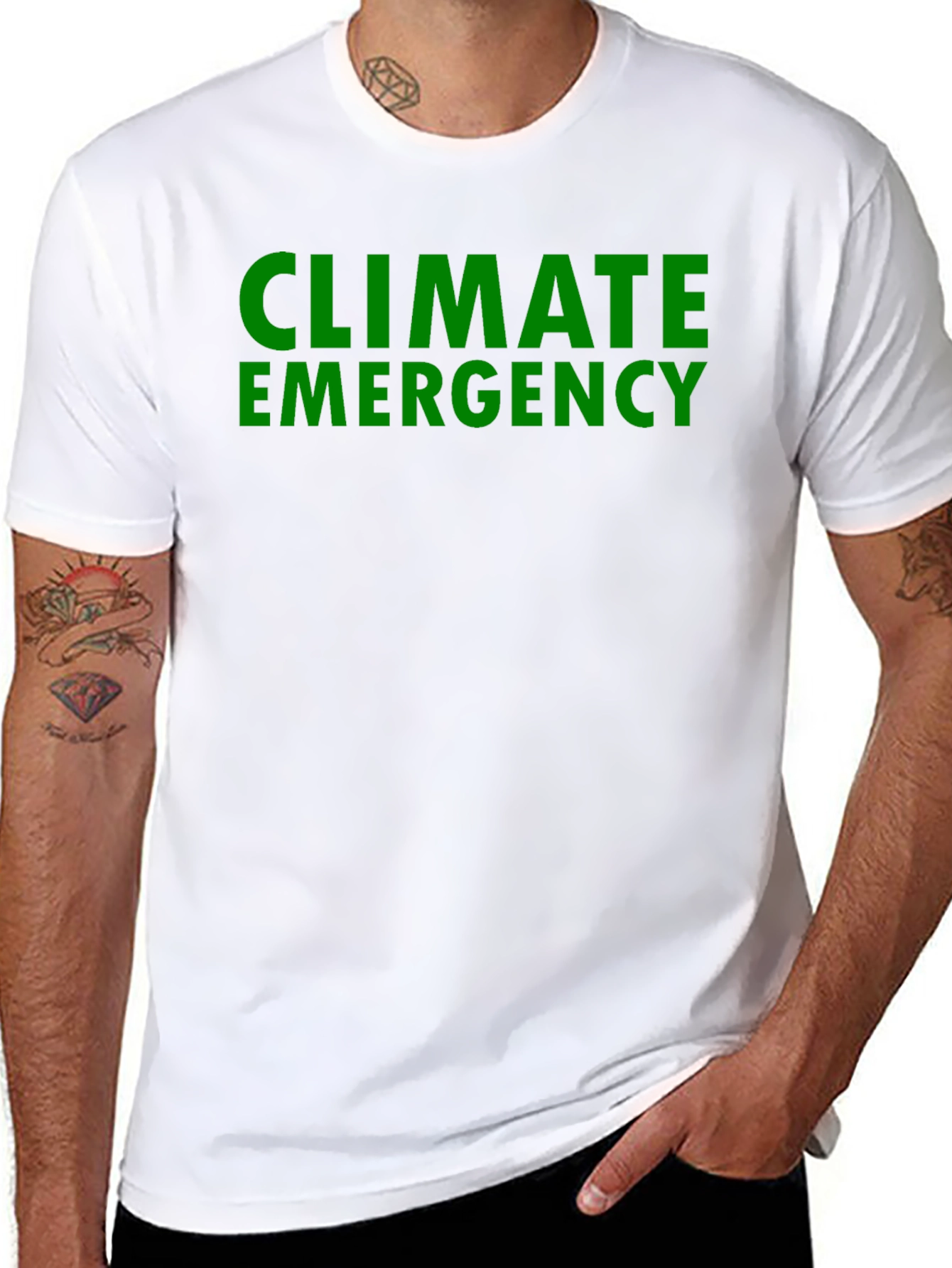 Black Climate Emergency Black T-Shirt - Bold Statement Tee view 8