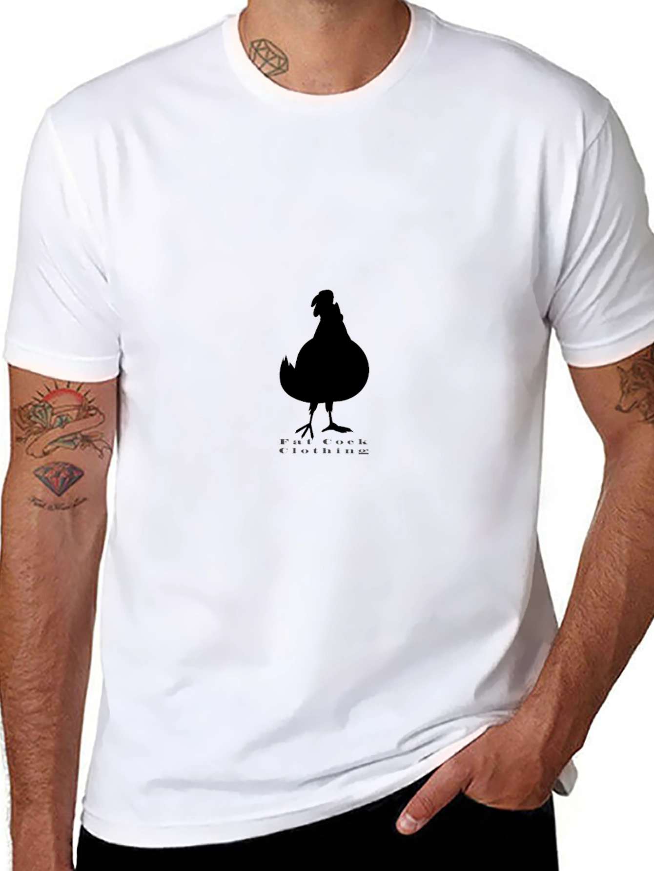 Black Men's Black Chicken Graphic Tee view 8