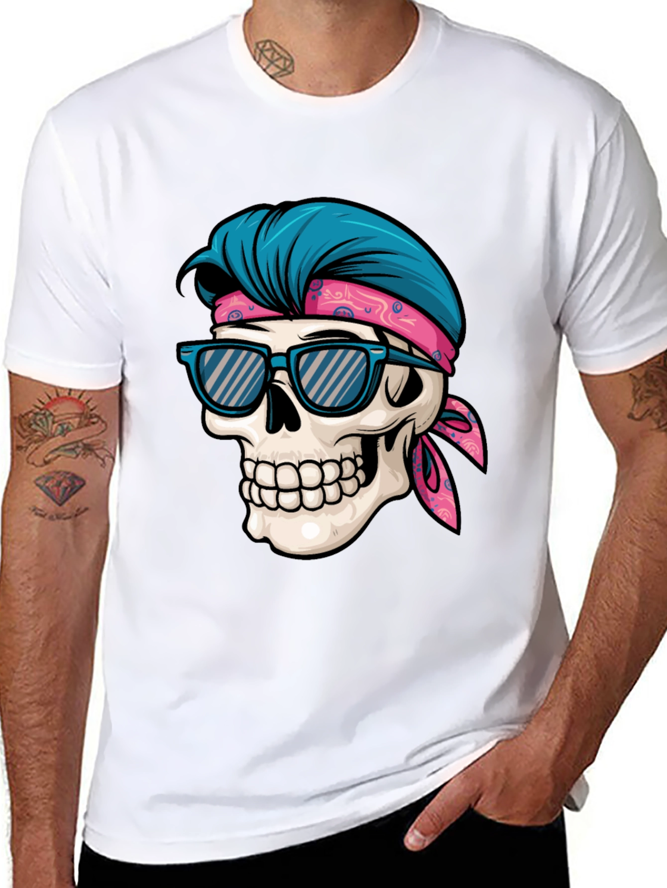 Black Skull Graphic Tee: Cool Summer Vibes view 8