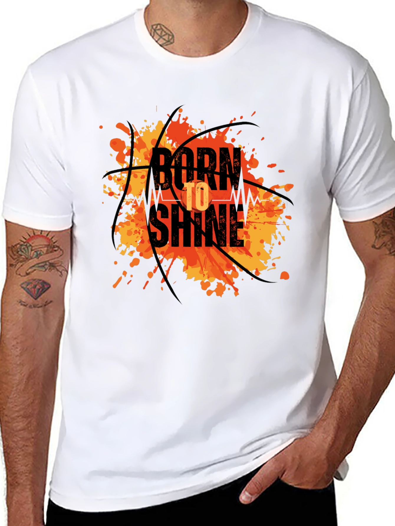 Black Born to Shine Basketball Graphic Tee view 8