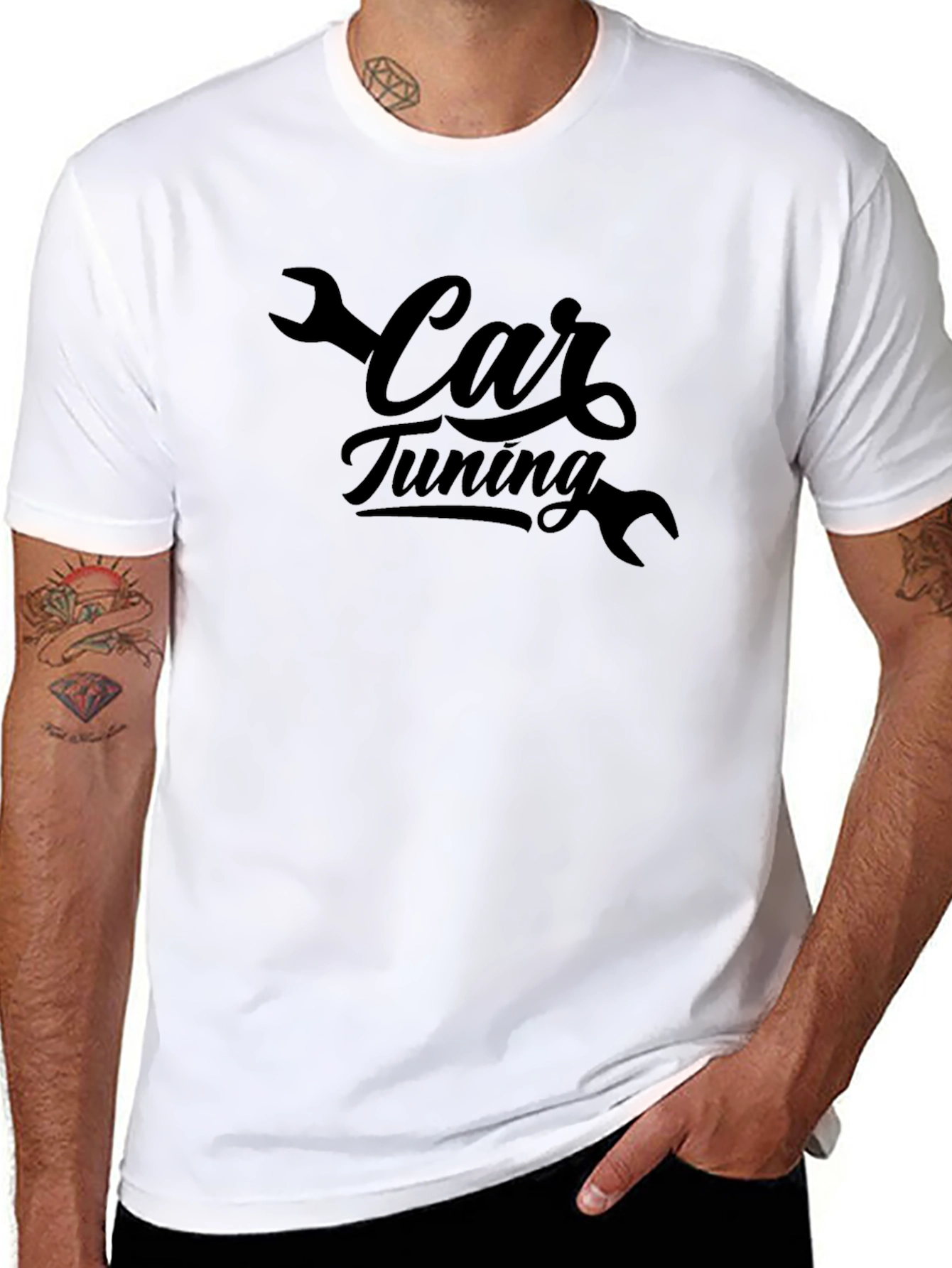 Black Car Tuning Black T-Shirt - Mechanic Style view 8