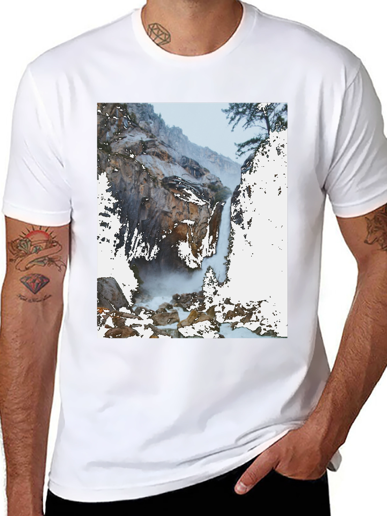 Black Waterfall Graphic Tee - Nature Lover's Apparel view 8