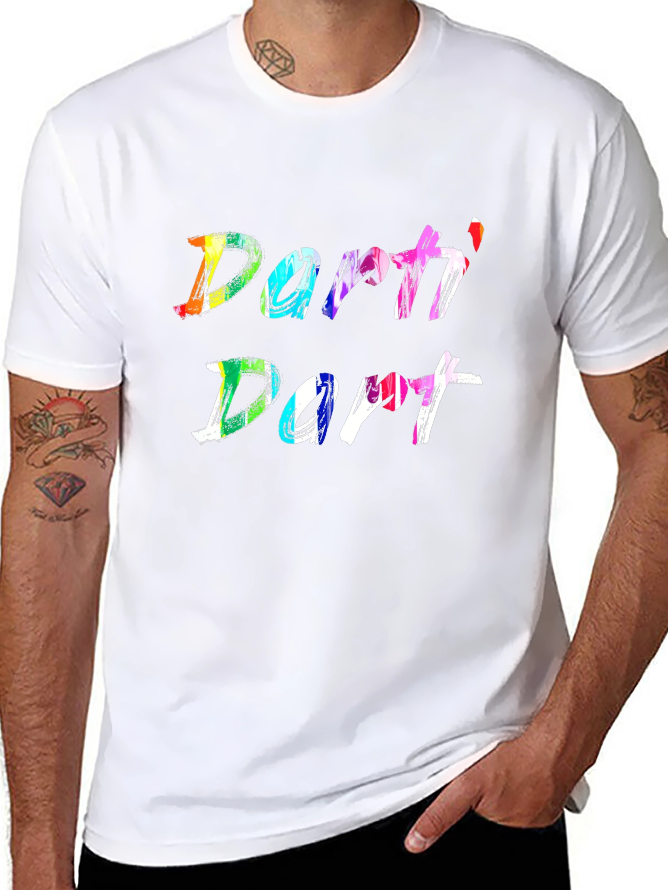 Black Colorful Darti' Dart T-Shirt view 8