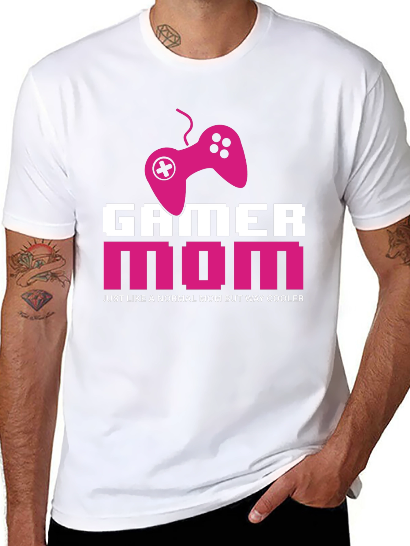 Black Gamer Mom T-Shirt - Cool Mom Edition view 8
