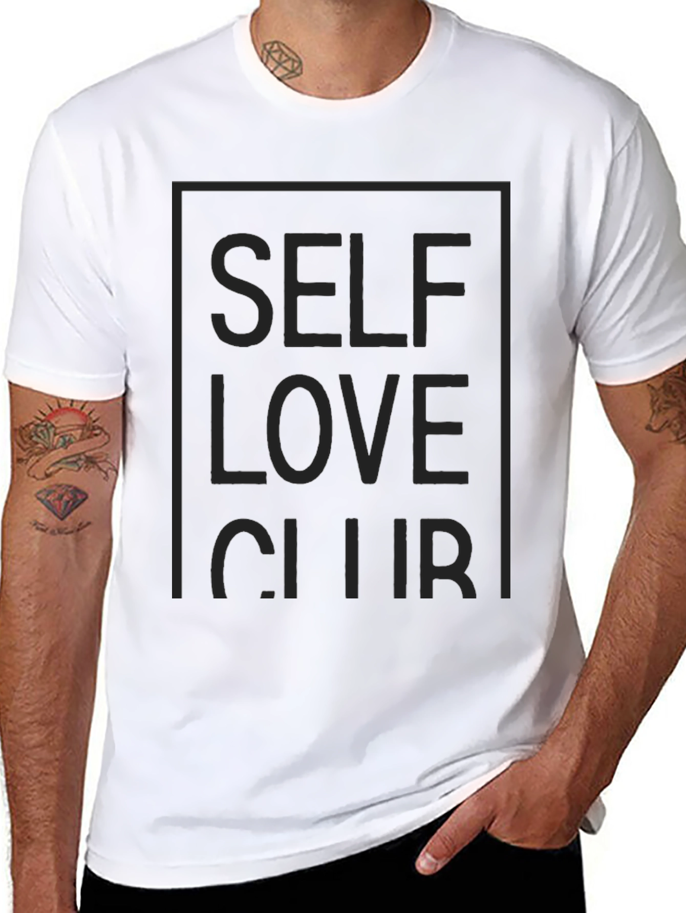Black Self Love Club Graphic Tee - Men's Black T-Shirt view 8