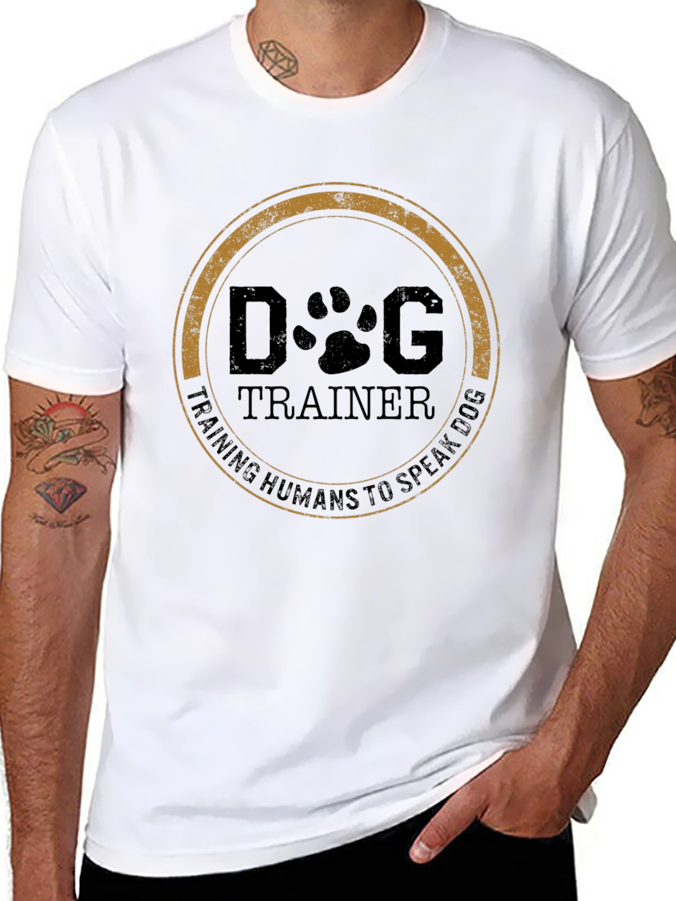 Black Dog Trainer T-Shirt - Training Humans to Speak Dog view 8