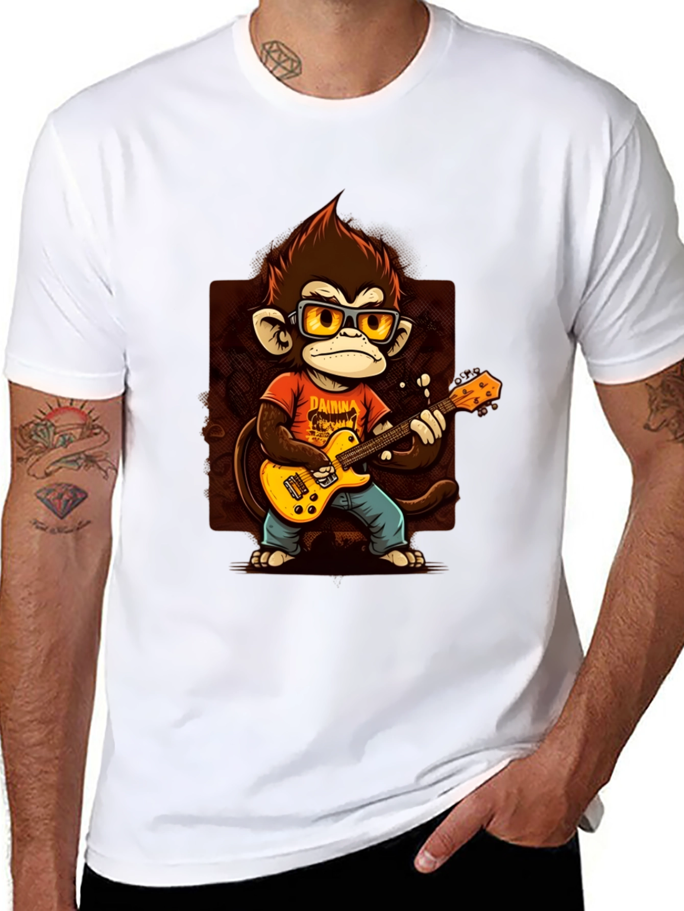 Black Monkey Guitarist T-Shirt - Rock On! view 8