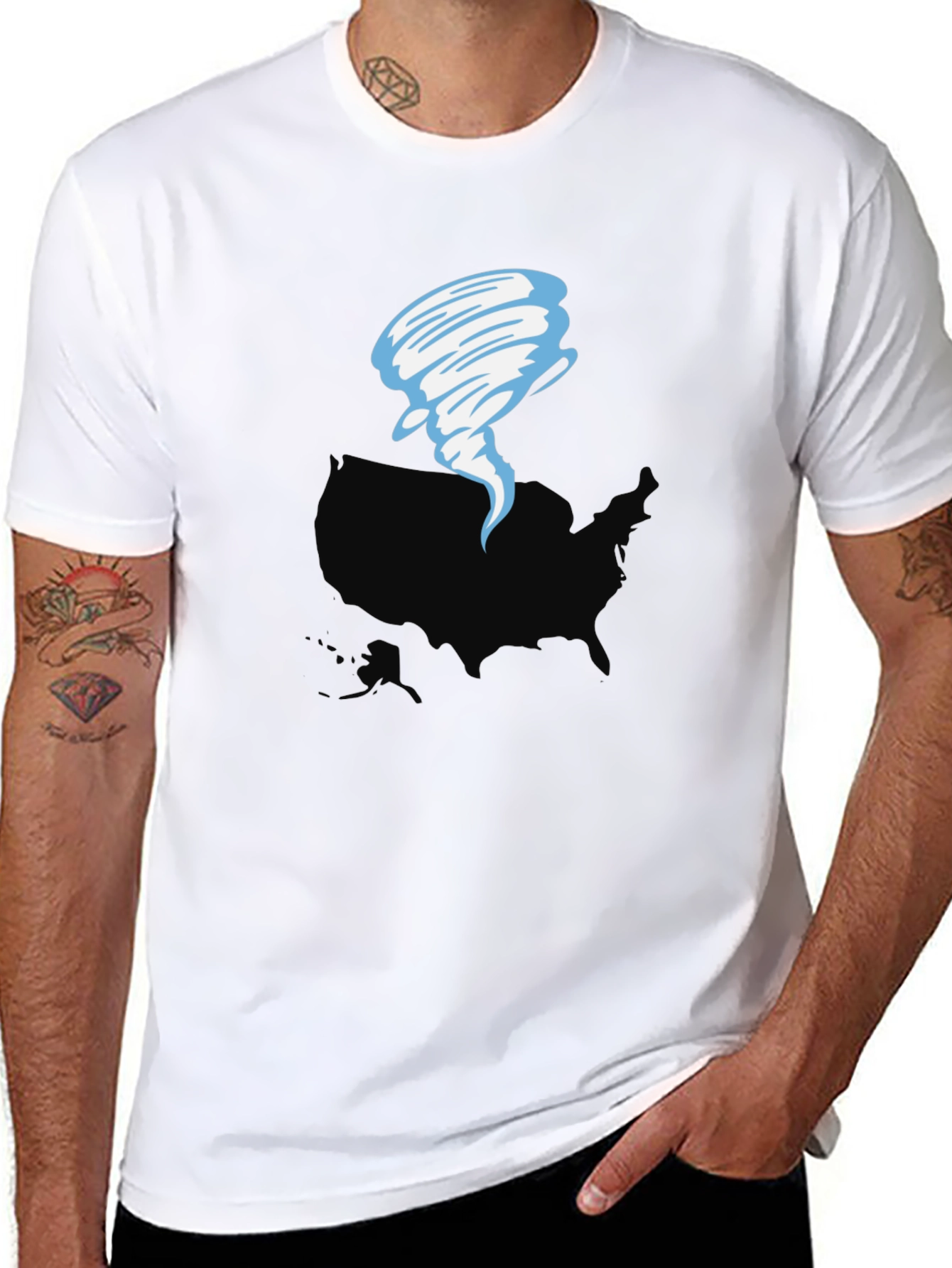 Black Tornado USA Graphic T-Shirt - Weather Tee view 8