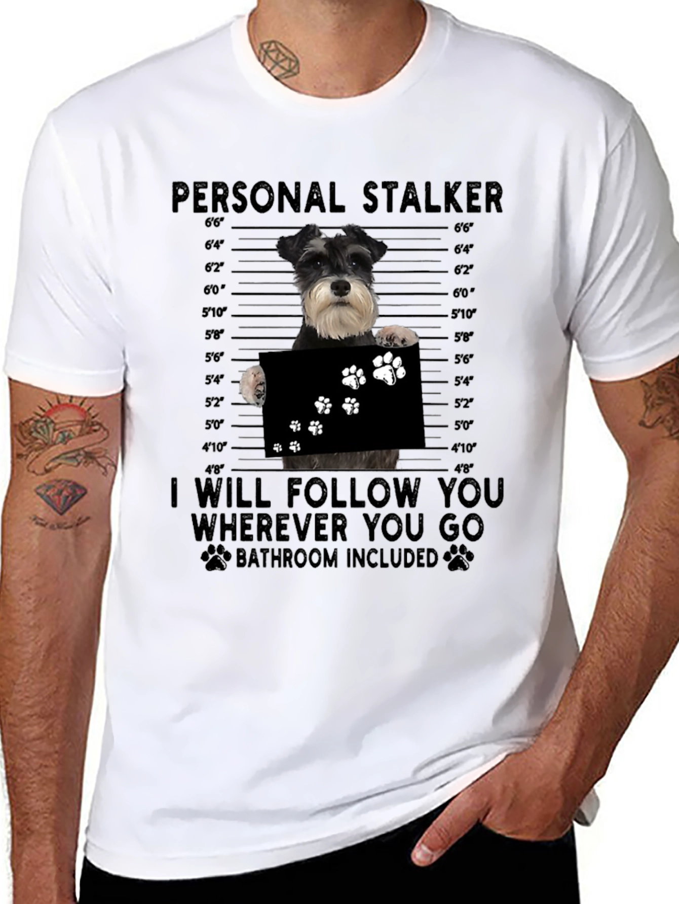 Black Personal Stalker Dog T-Shirt view 8