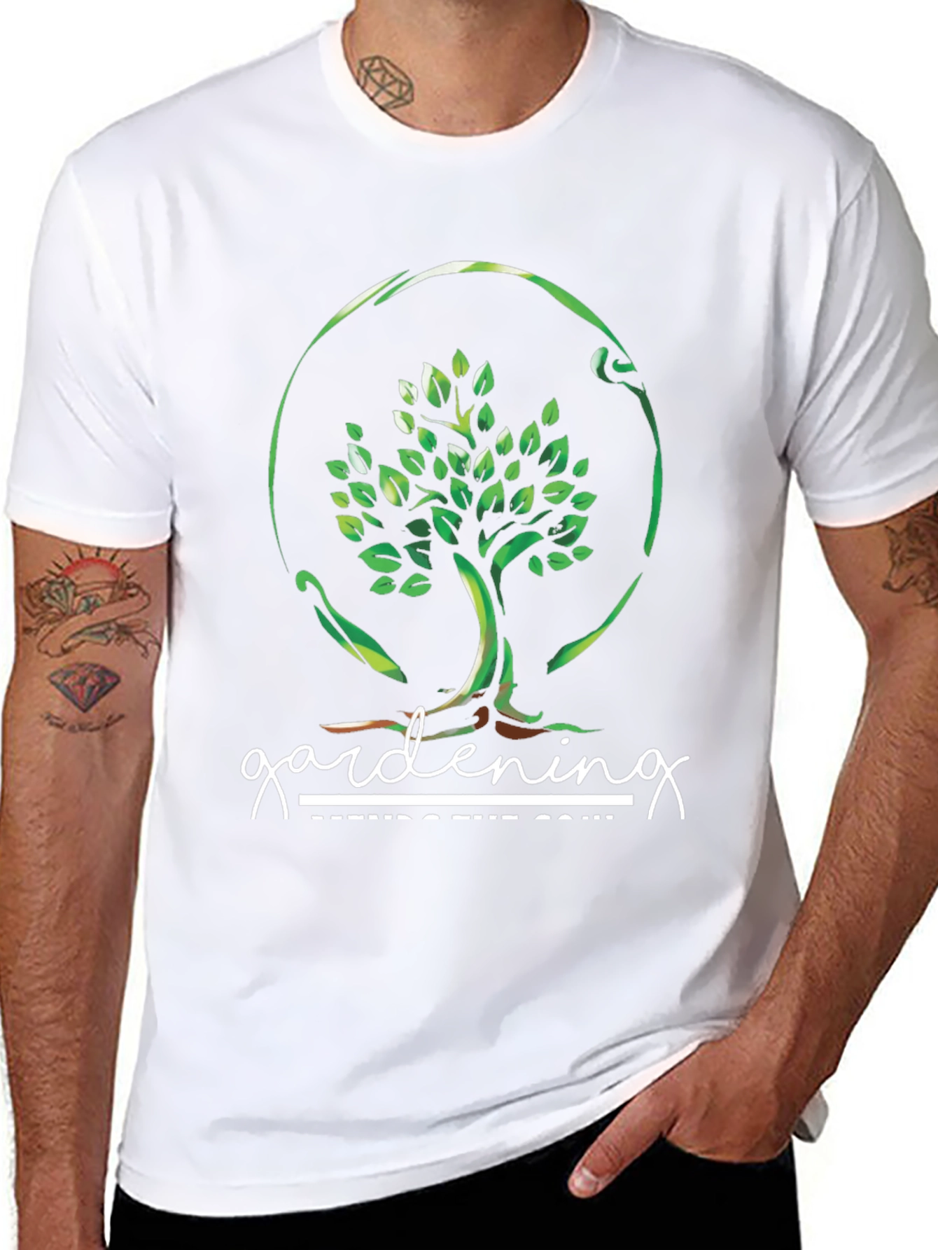 Black Gardening Feeds the Soul T-Shirt view 8