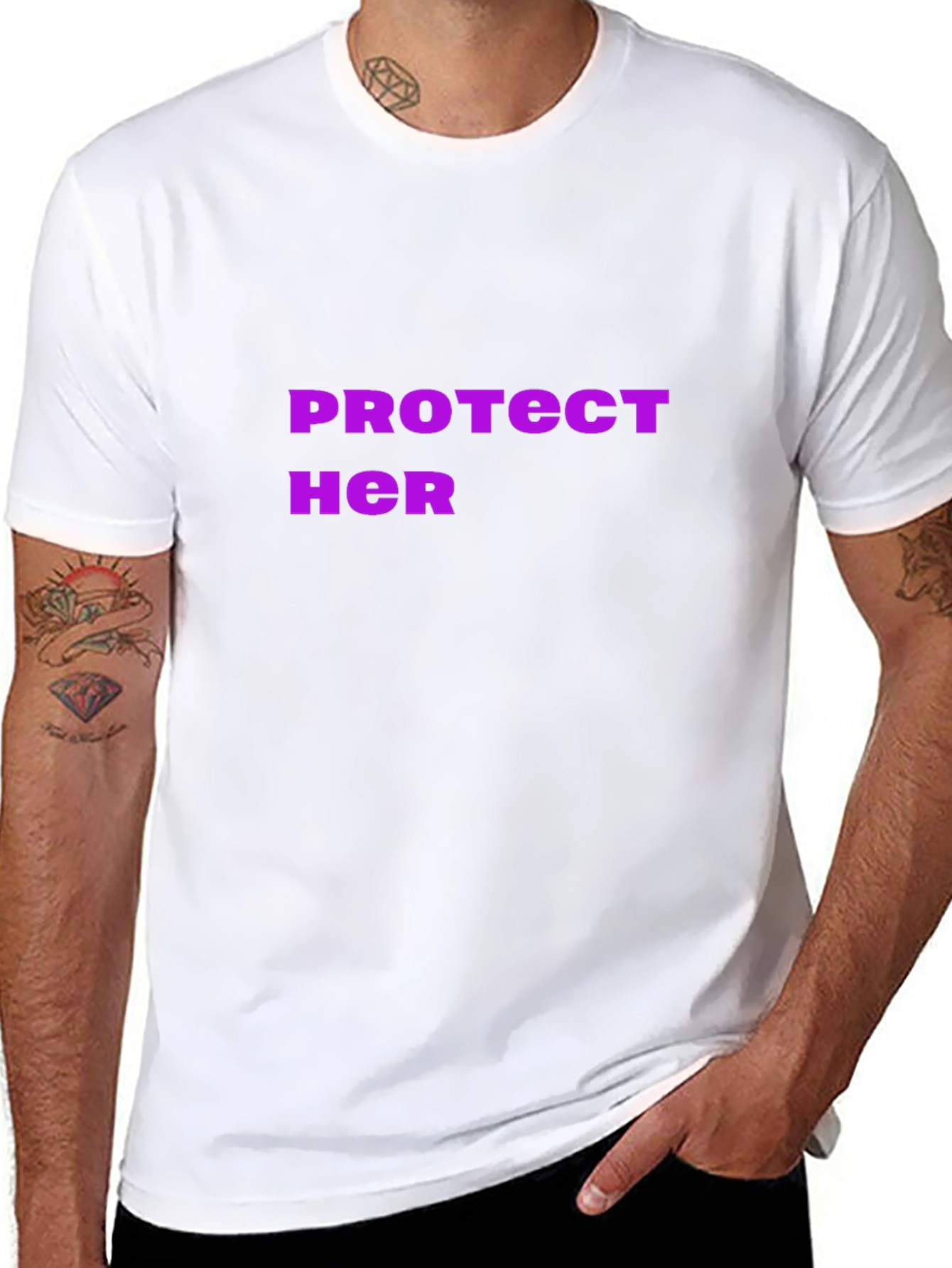 Black Protect Her Graphic Tee - Mens Black T-Shirt view 8