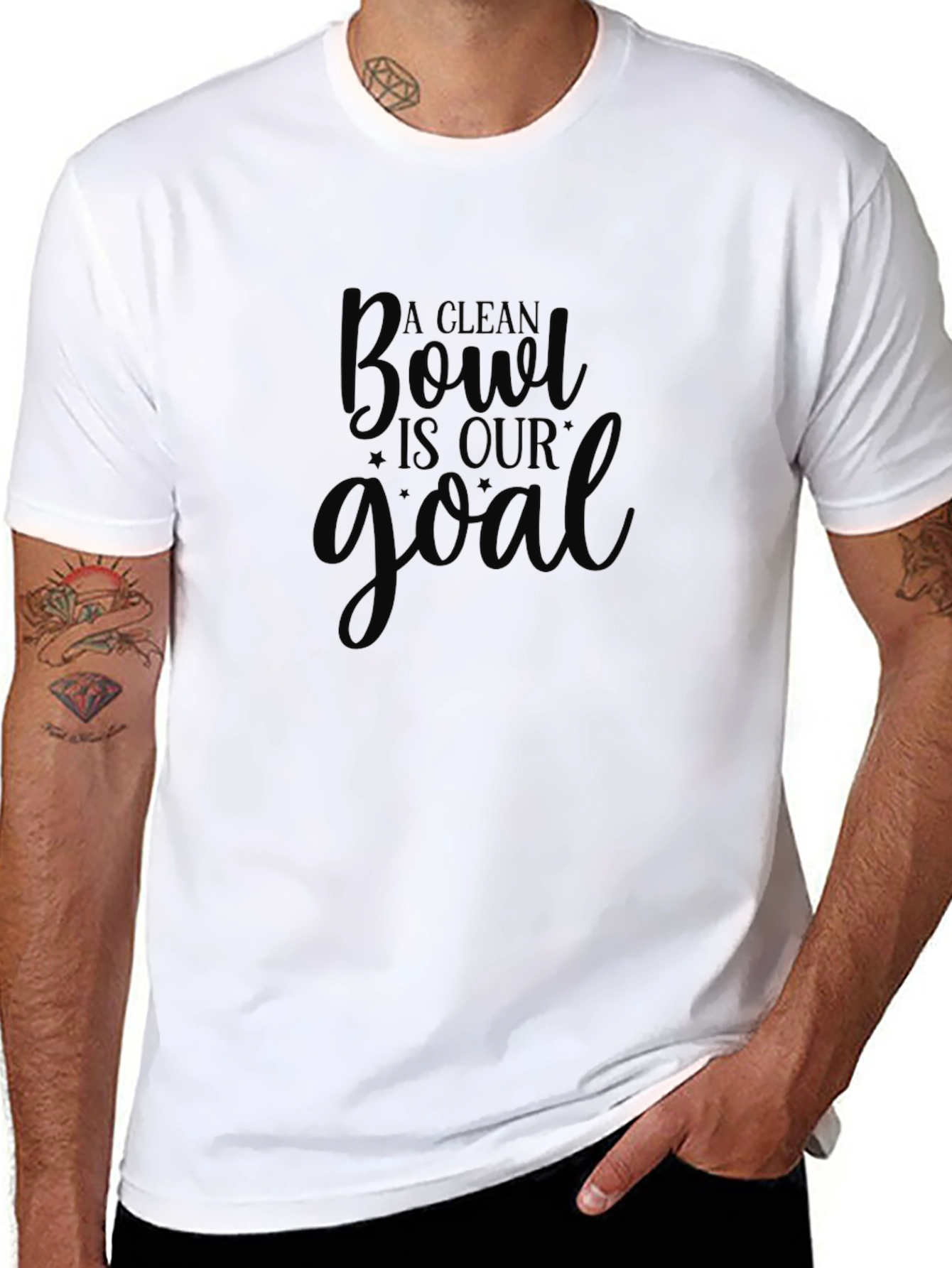 Black Funny "A Clean Bowl Is Our Goal" Black T-Shirt view 8