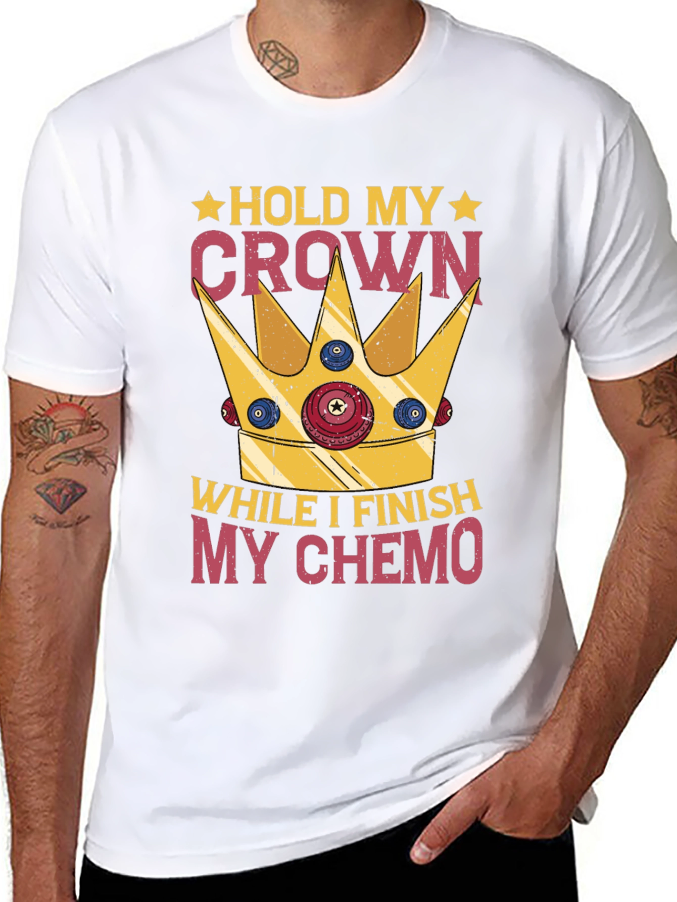 Black Hold My Crown Chemo T-Shirt view 8