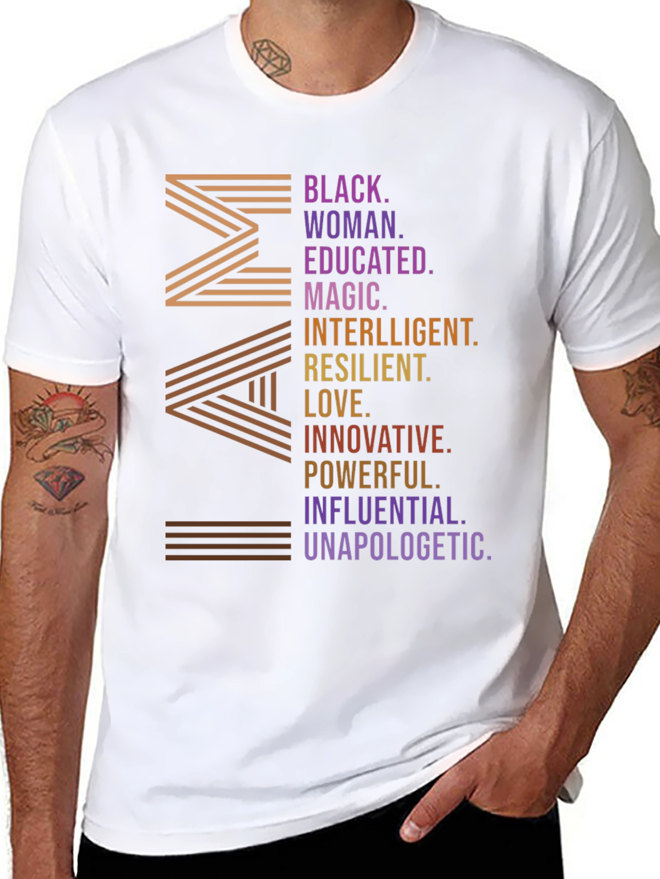Black Empowered Black Woman Graphic T-Shirt view 8