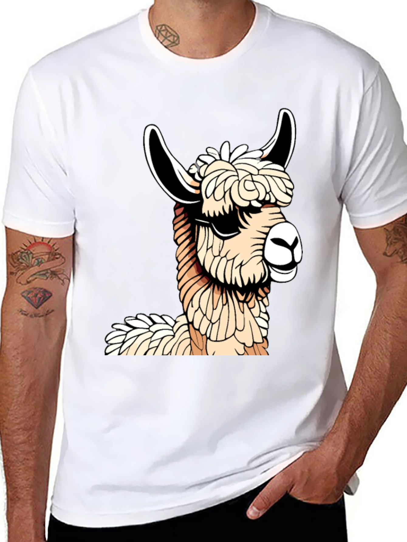 Black Llama Graphic Tee - Cool & Comfortable view 8