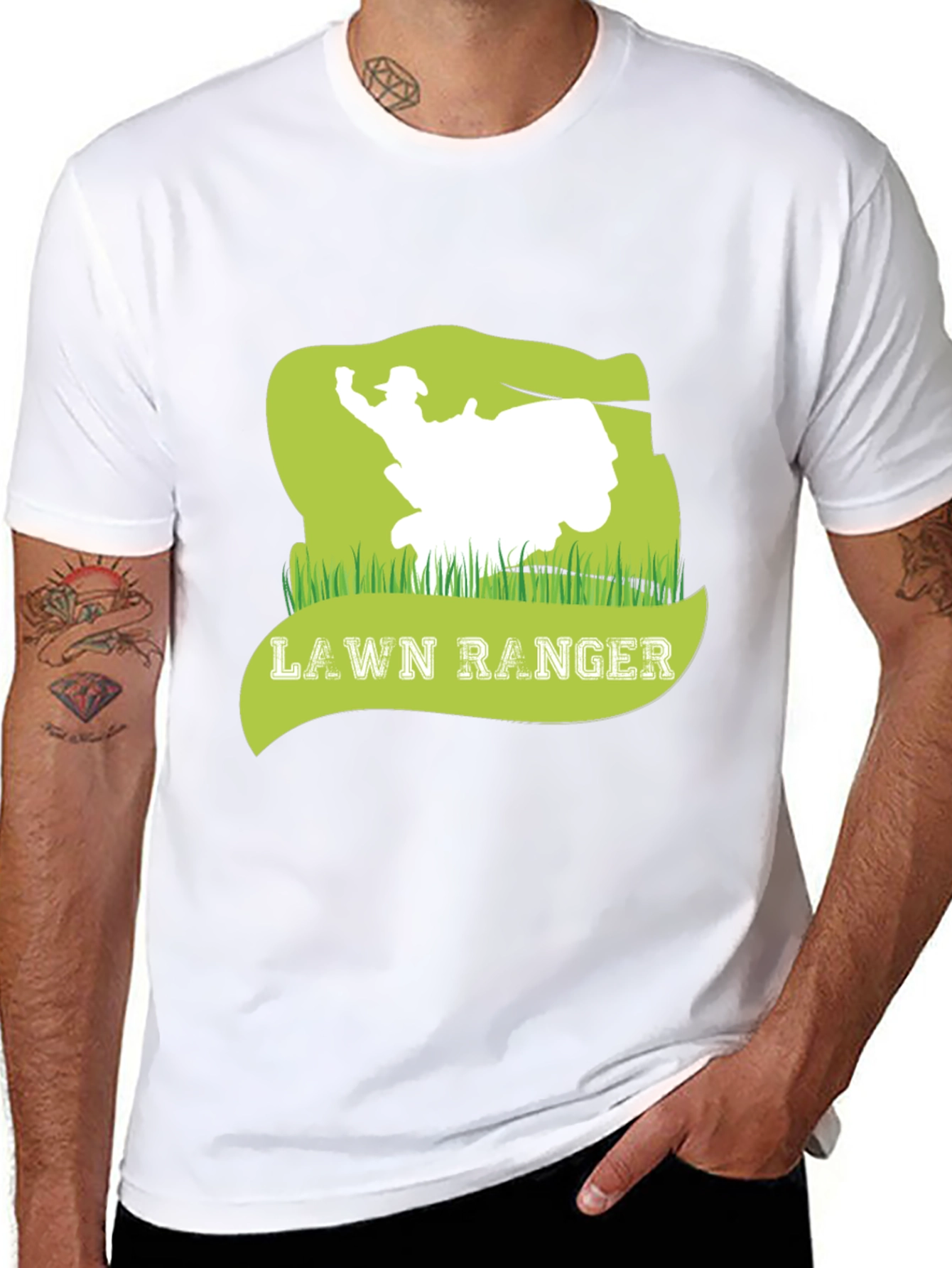 Black Lawn Ranger Graphic Tee - Mowing Humor view 8