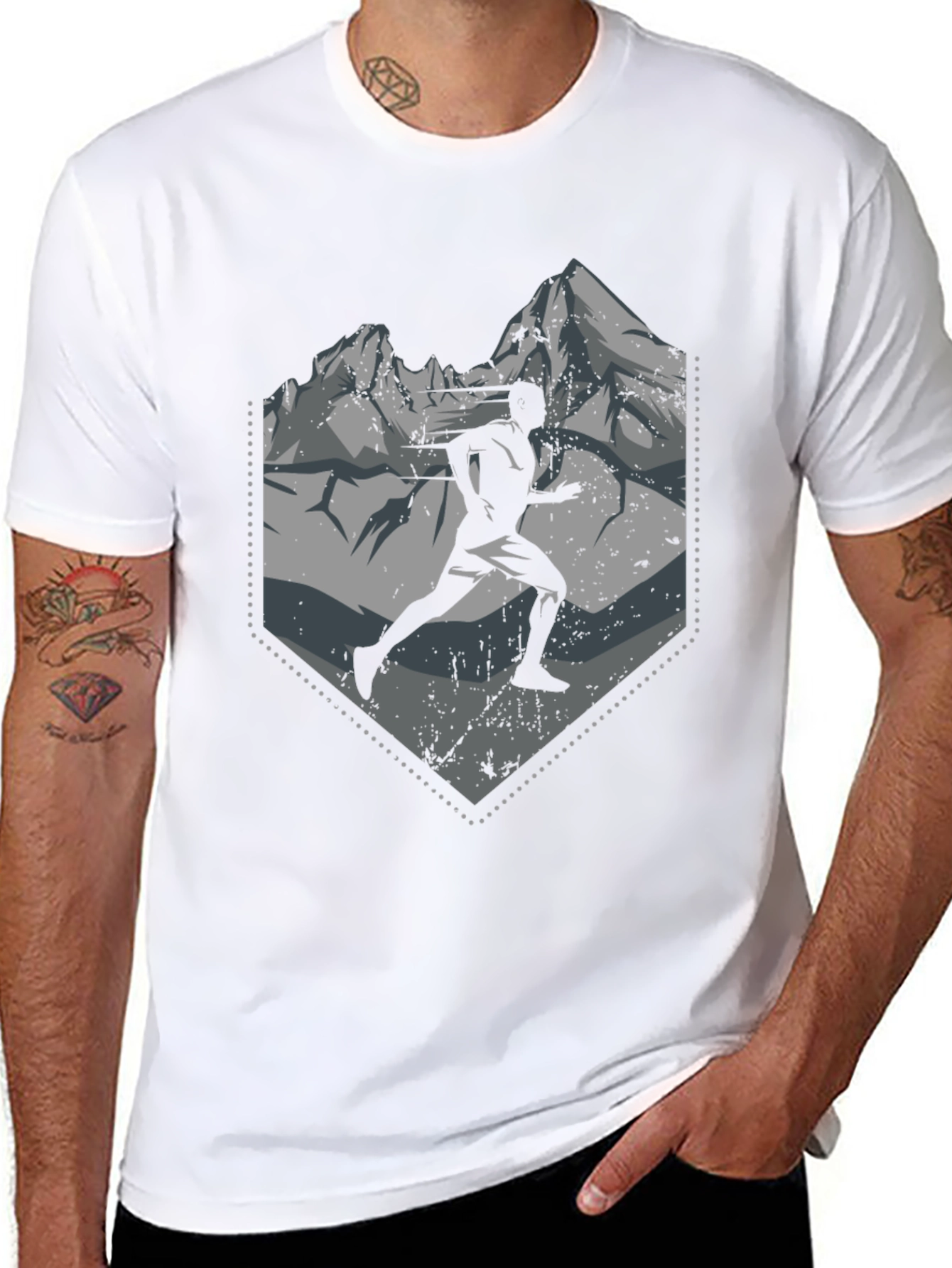 Black Mountain Runner Graphic Tee - Black view 8