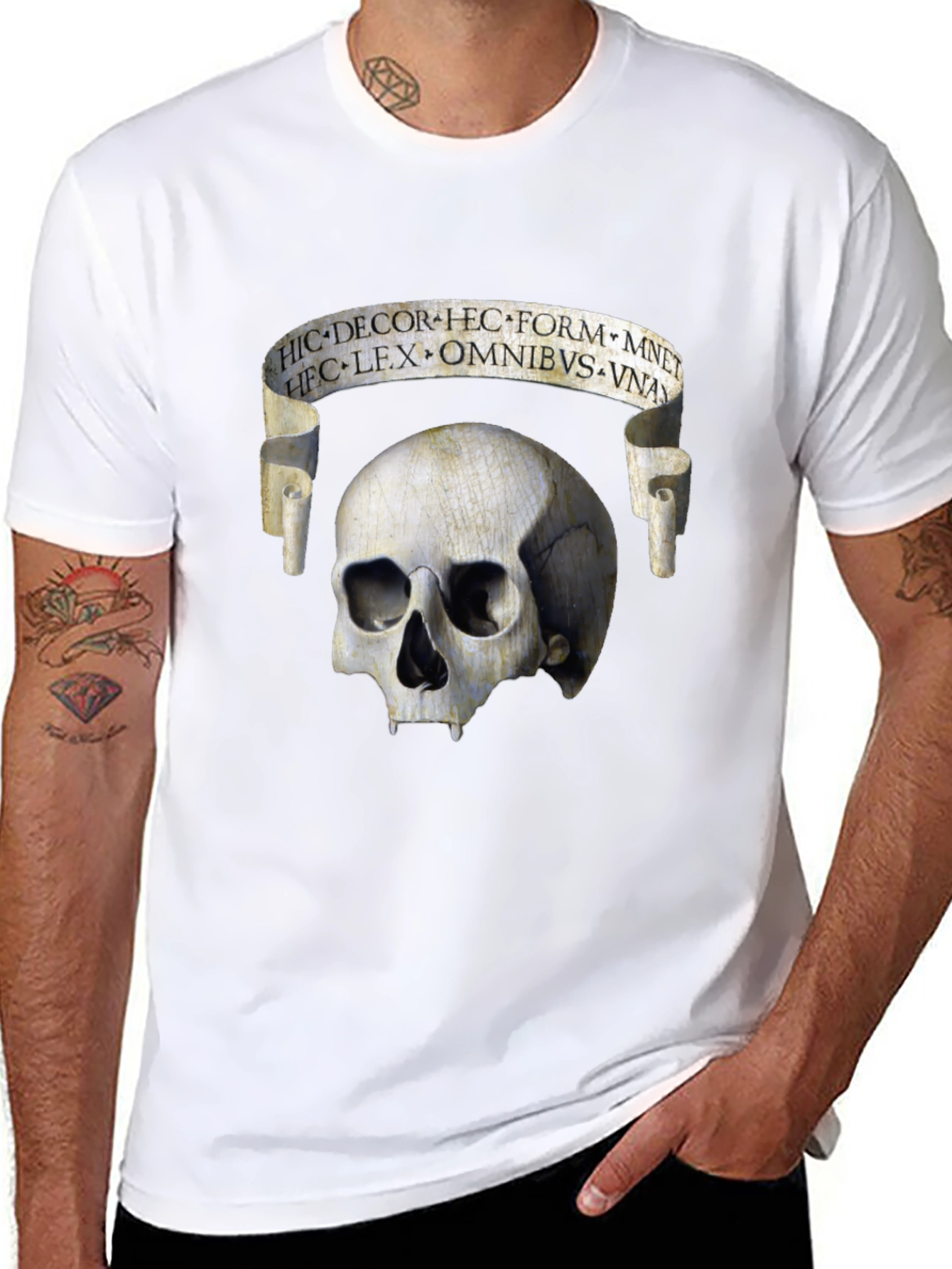 Black Skull & Scroll Graphic Tee - Memento Mori Fashion view 8