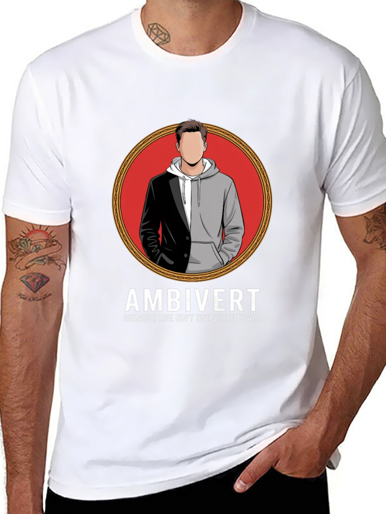 Black Ambivert T-Shirt - Because Life Isn't One Size Fits All view 8