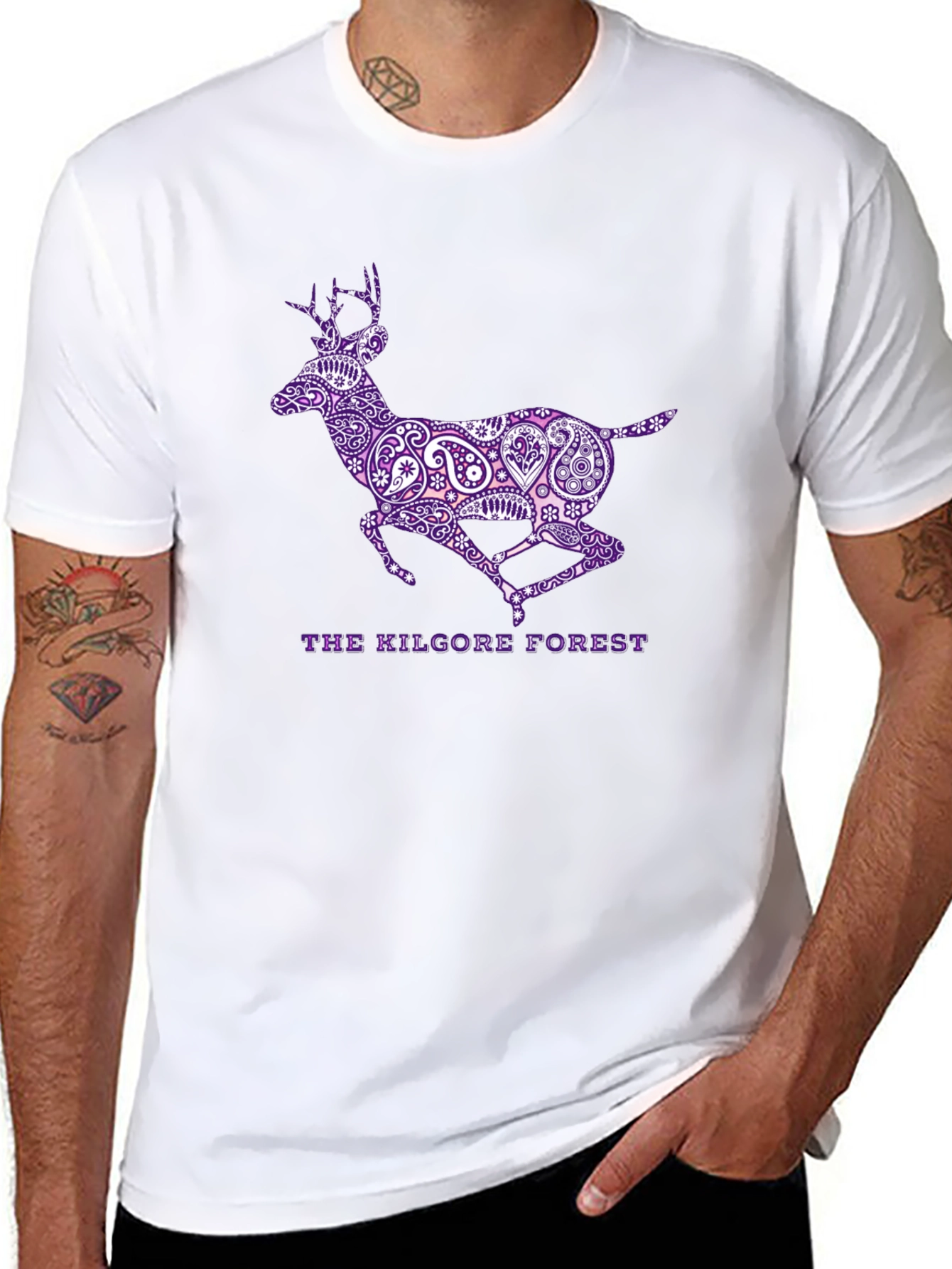 Black The Kilgore Forest Deer Graphic T-Shirt view 8