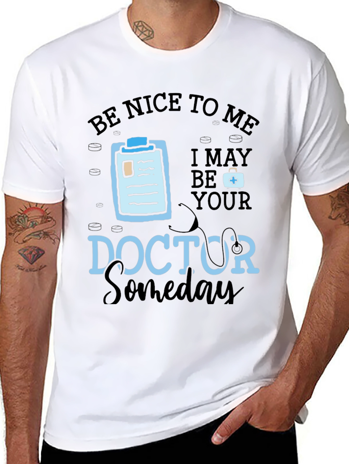Black Be Nice To Me, Doctor Someday Graphic T-Shirt view 8