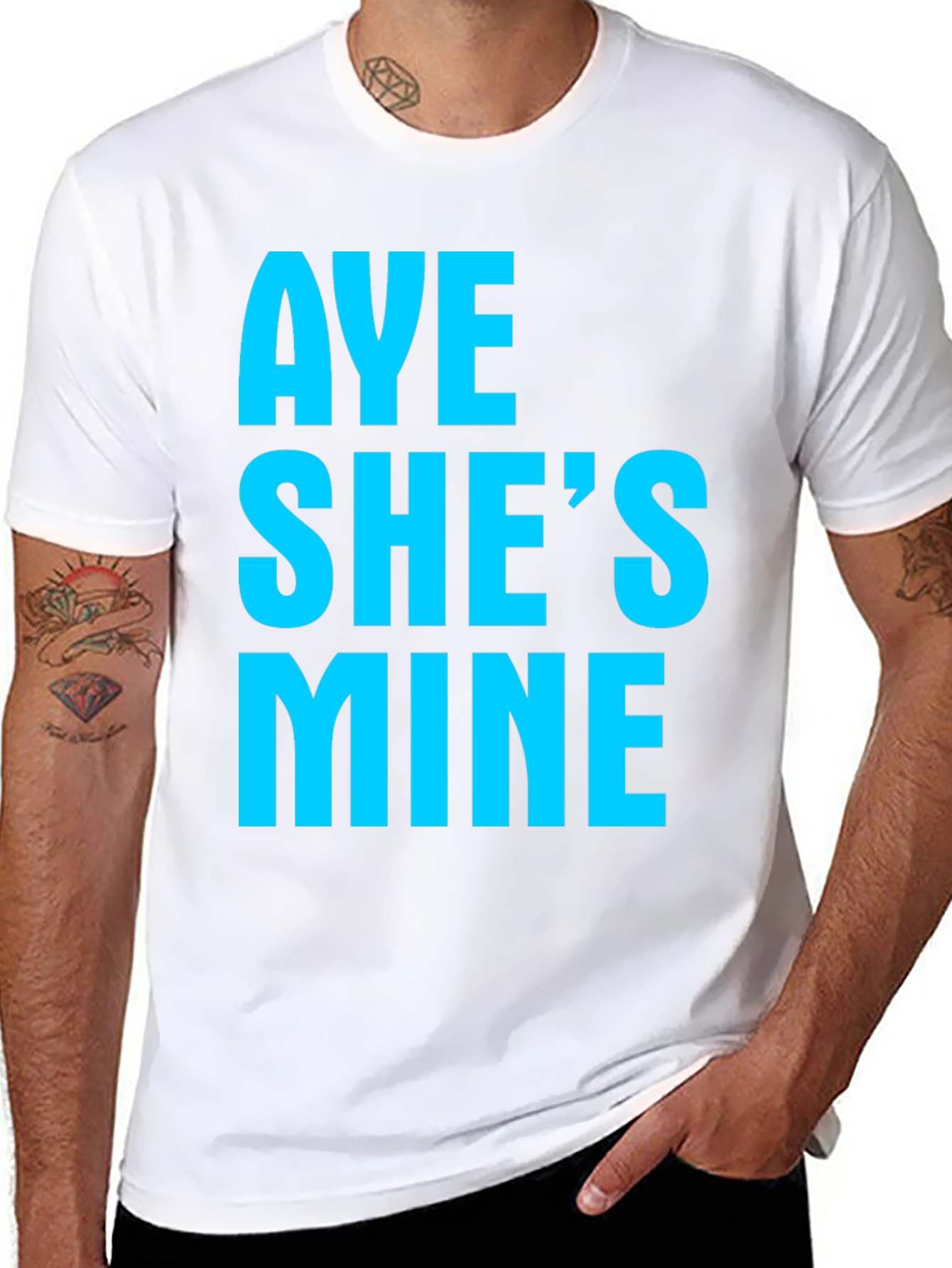 Black Aye She's Mine Graphic Tee - Black view 8