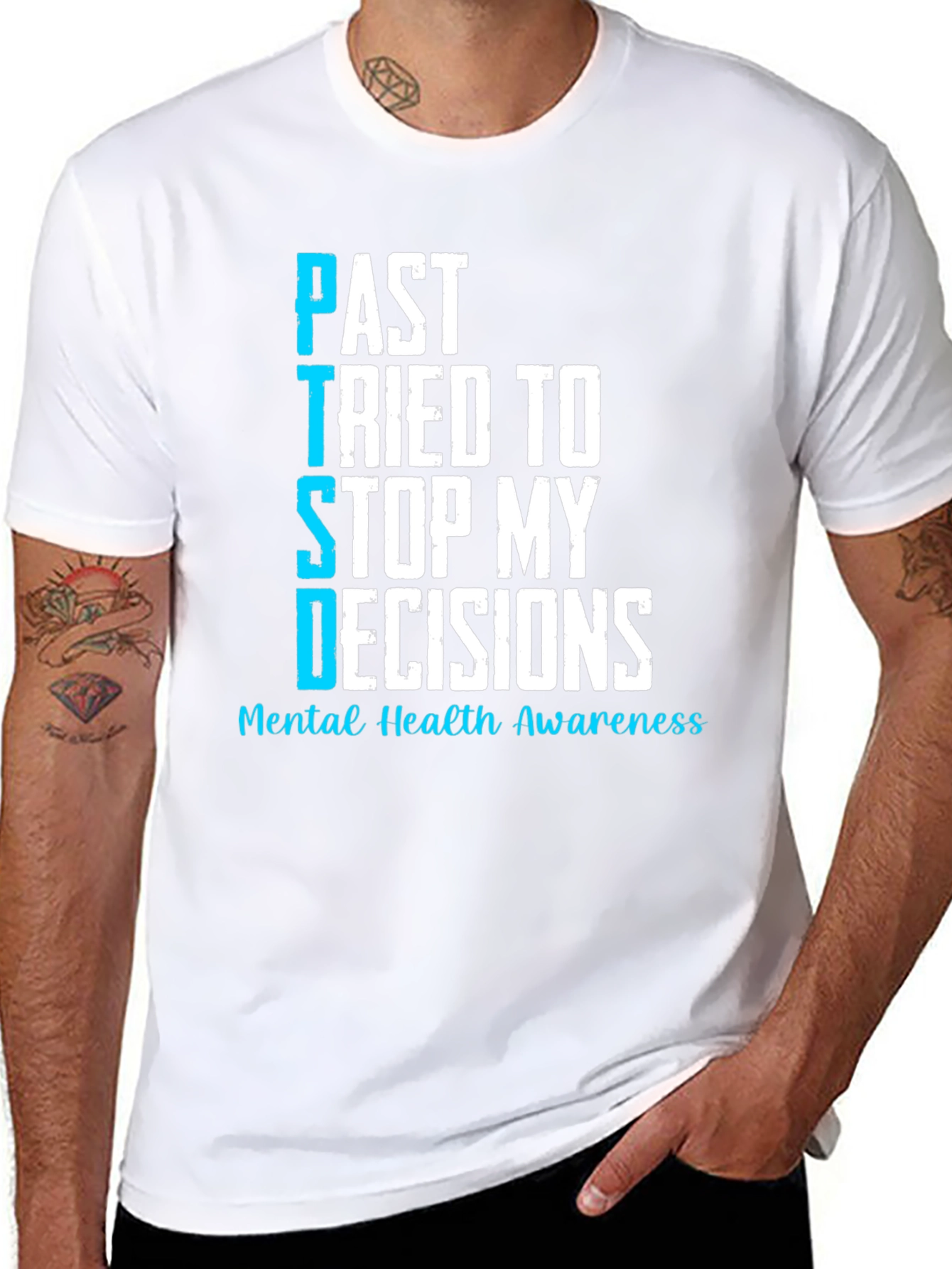 Black Mental Health Awareness PTSD T-Shirt view 8