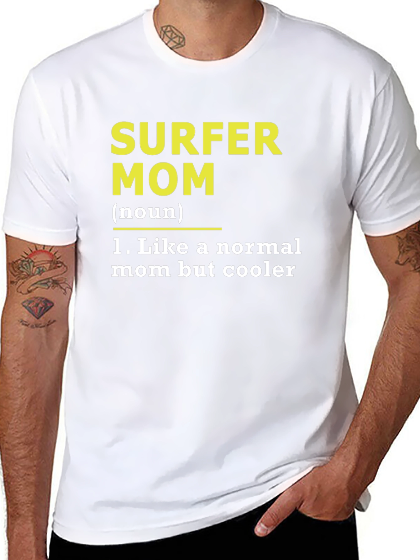 Black Surfer Mom Definition Black T-Shirt view 8
