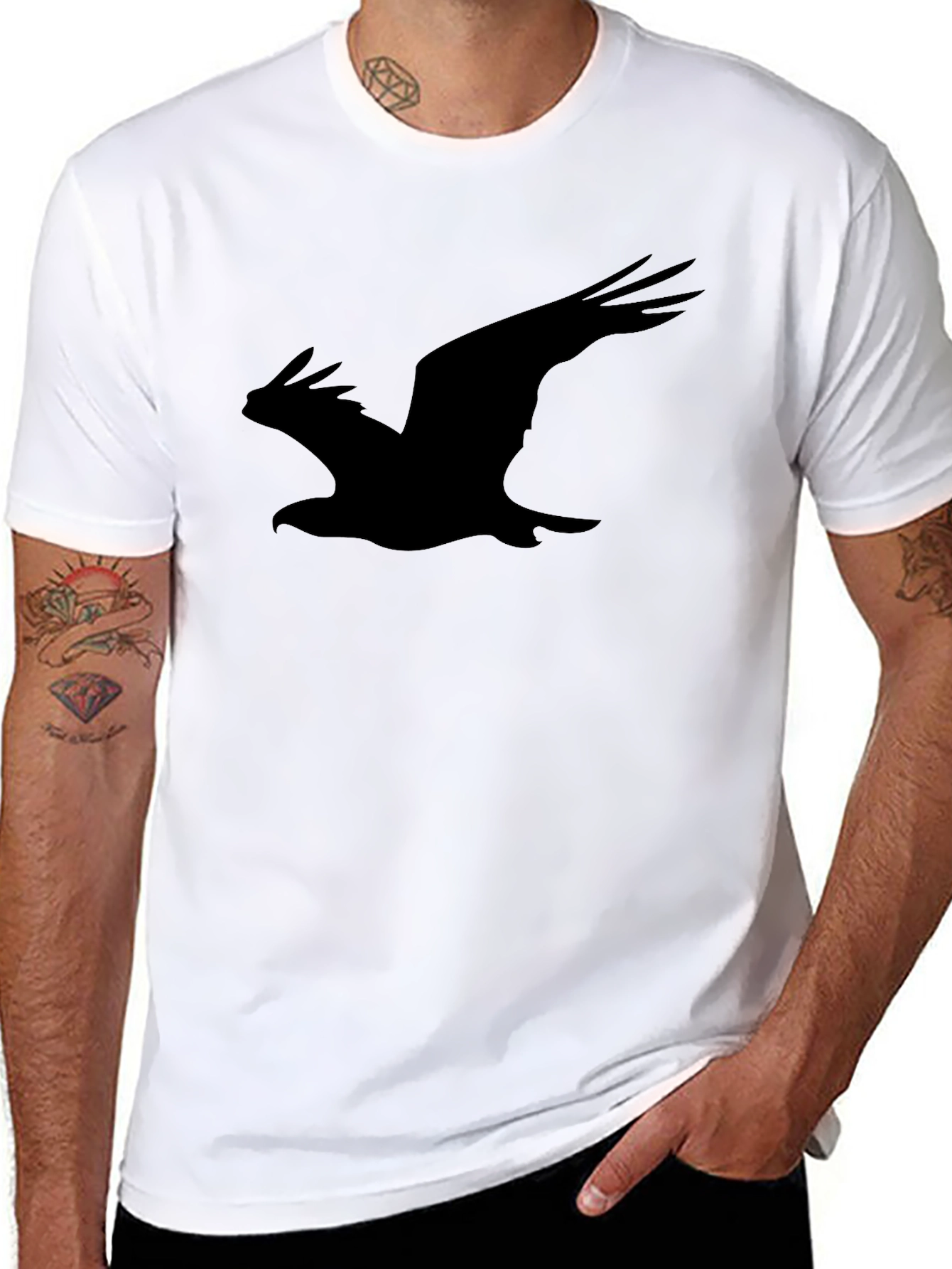 Black Men's Black Eagle Graphic Tee view 8
