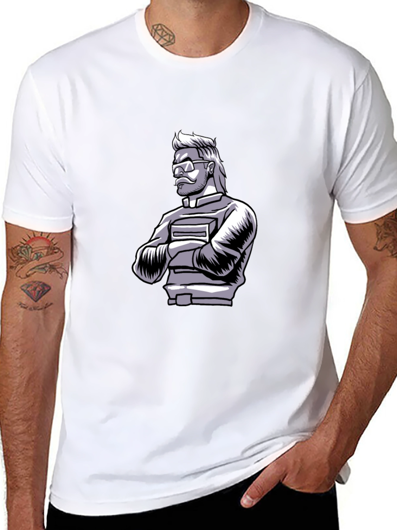 Black Cool Graphic Print Black T-Shirt view 8